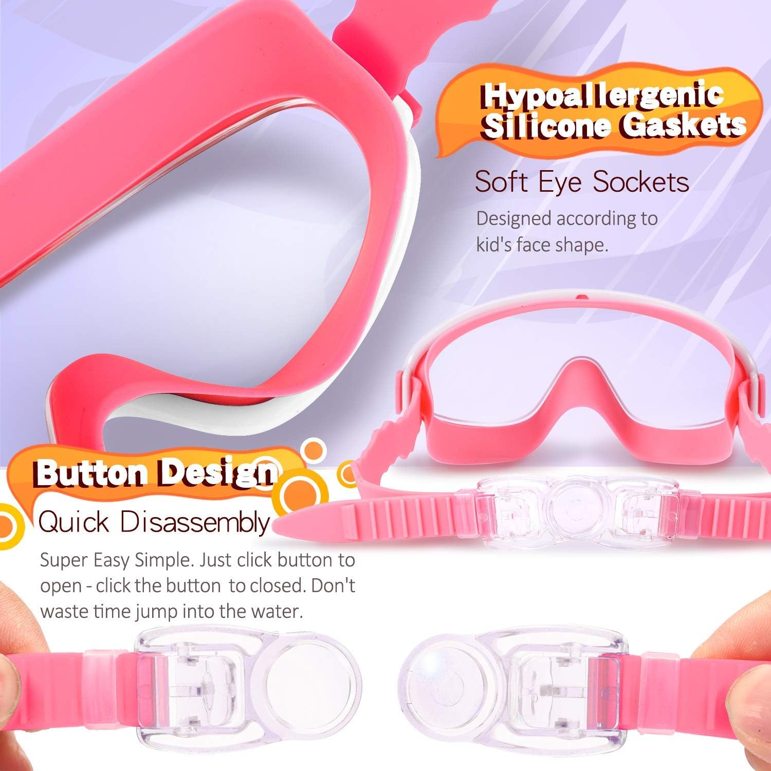 Thumbnail 3 de EasYoung 2-Pack Kids Swim Goggles Wide Vision