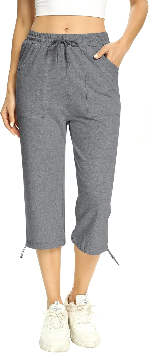 Thumbnail 6 de Totatuit Pantaloni Capri Donna Estivi 3/4 in Cotone Regolabili con Tasca – Comfort e Versatilità