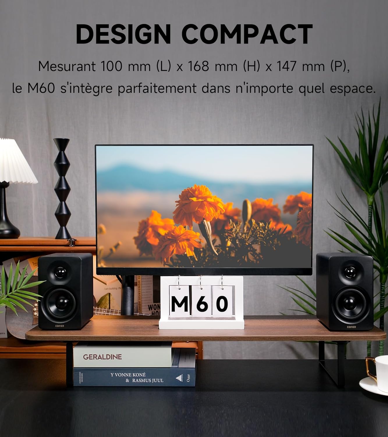 Thumbnail 2 de Edifier M60 2.0 : enceintes bibliothèque Bluetooth 5.3 66W RMS avec LDAC, USB-C et AUX