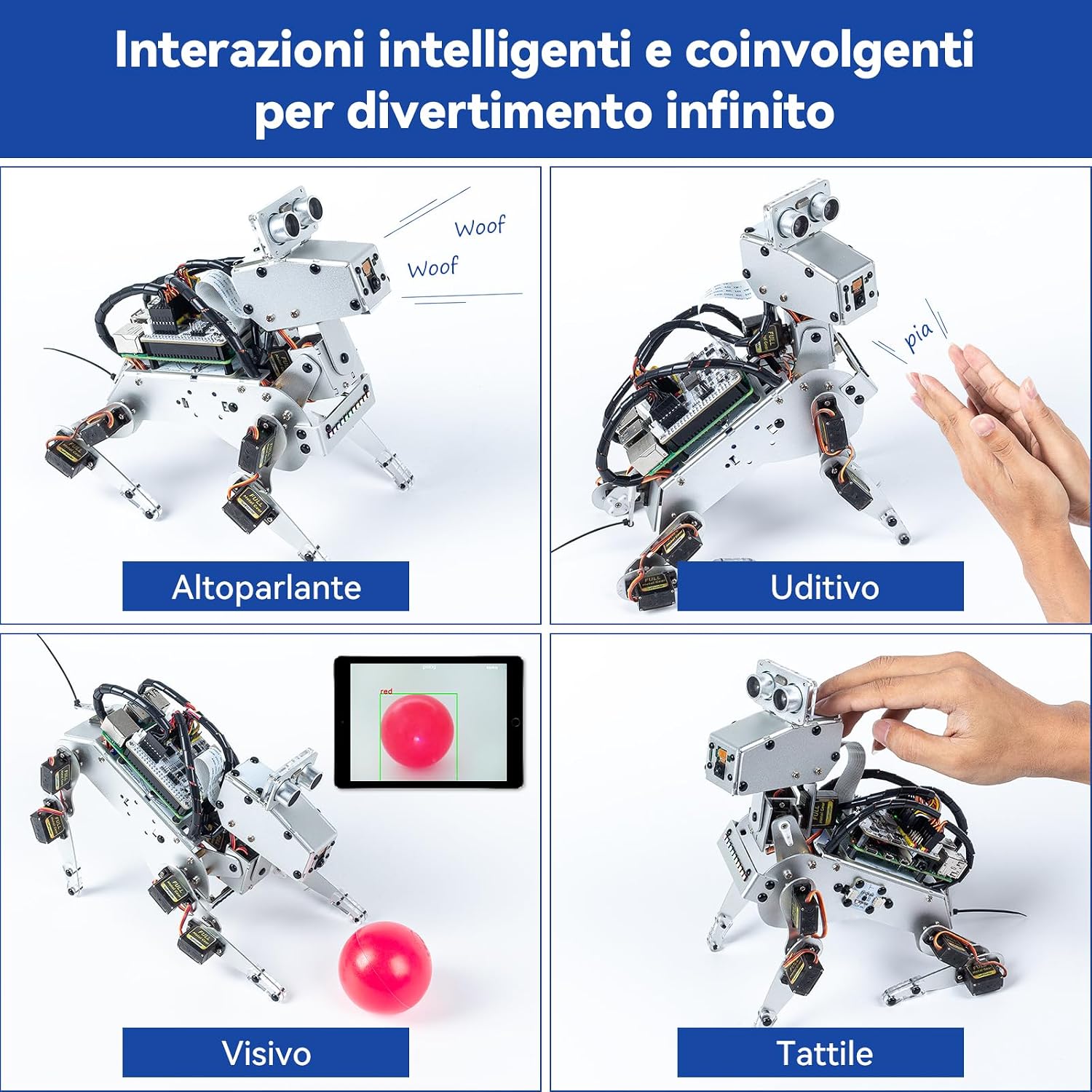 Thumbnail 6 de SunFounder PiDog AI: Cane robot per Raspberry Pi 5/4/3B+/Zero 2W con multi-LLM, sensori e controllo da app