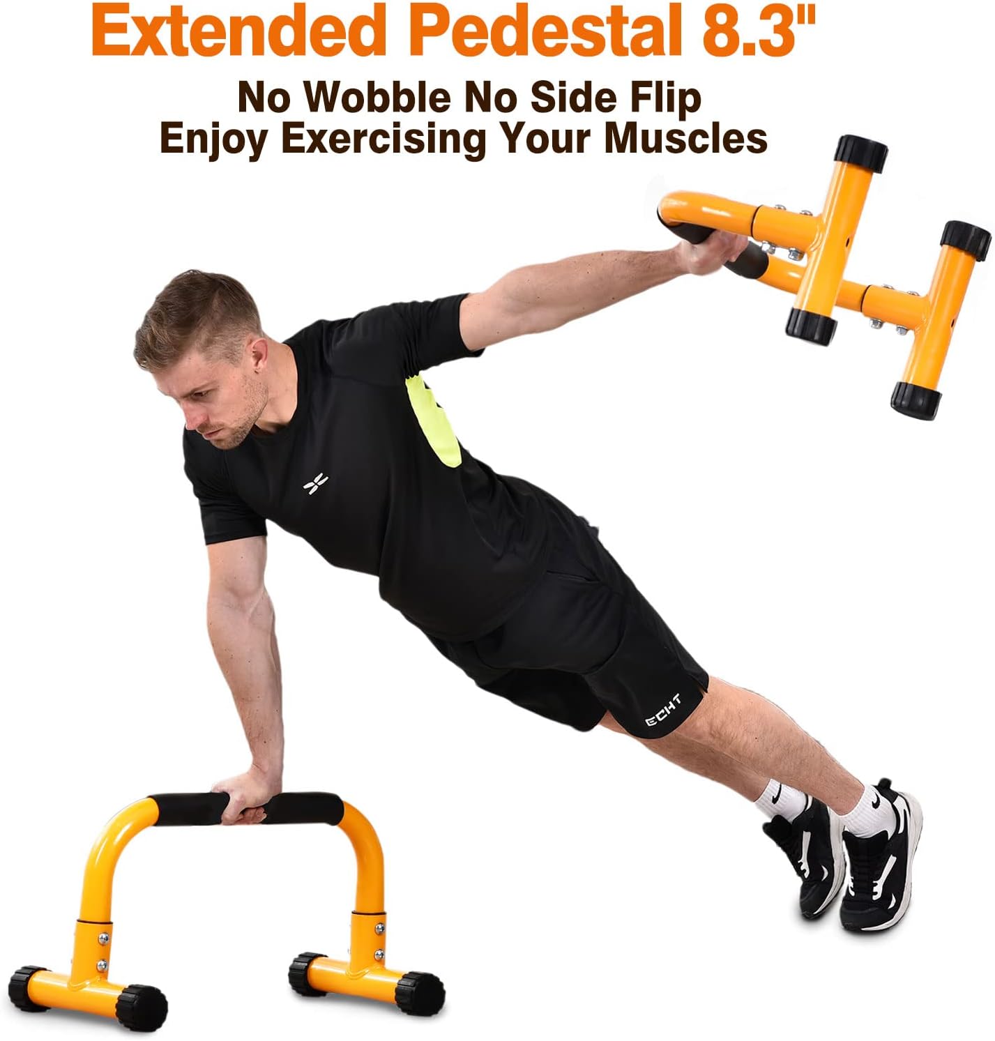 Detalle de Teclor TC-122 Push-Up Bars, 9.5-Inch Steel Parallettes for Calisthenics
