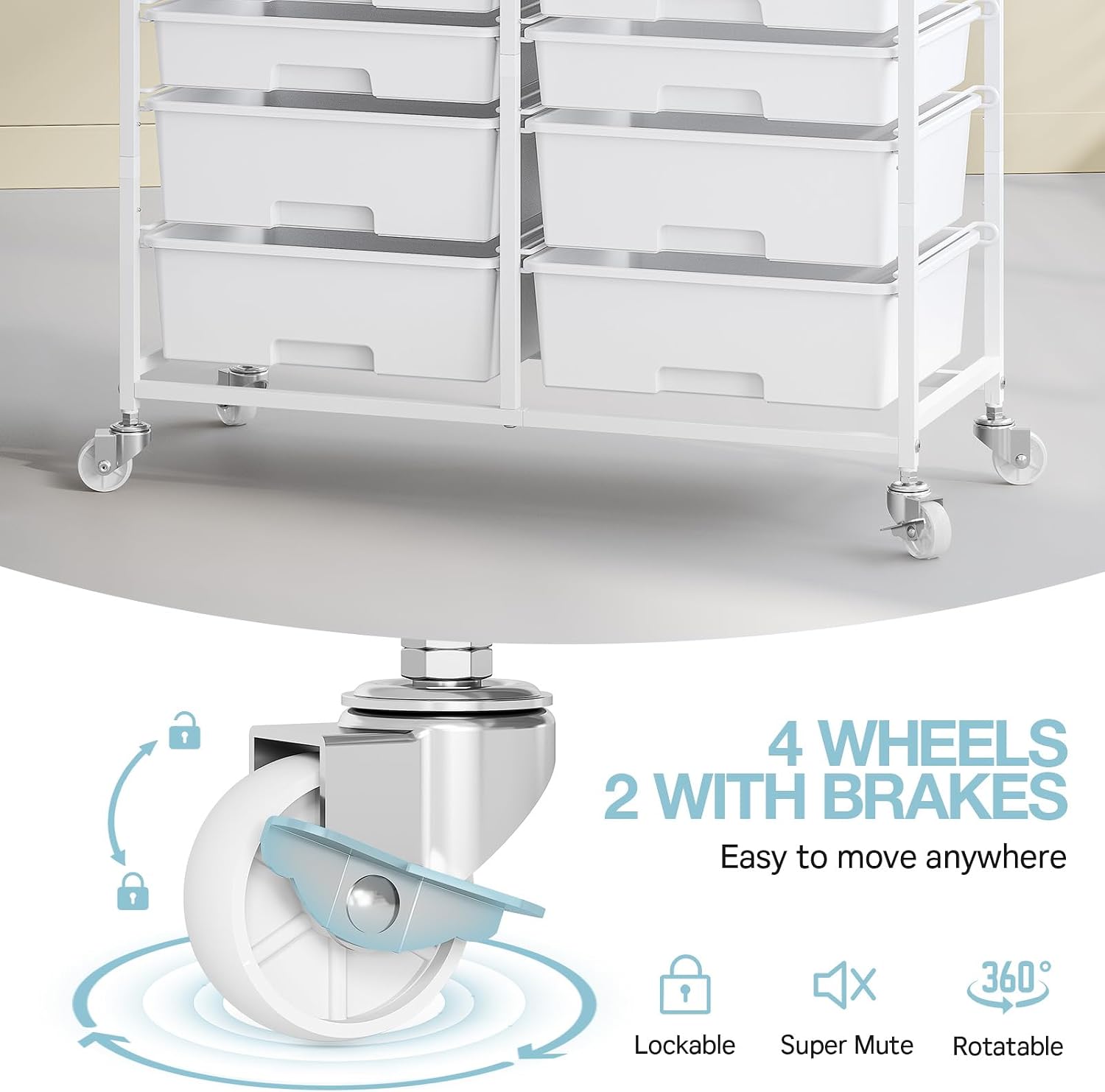 Detalle 2 de TOOLF Rolling Storage Cart, 12 Drawers