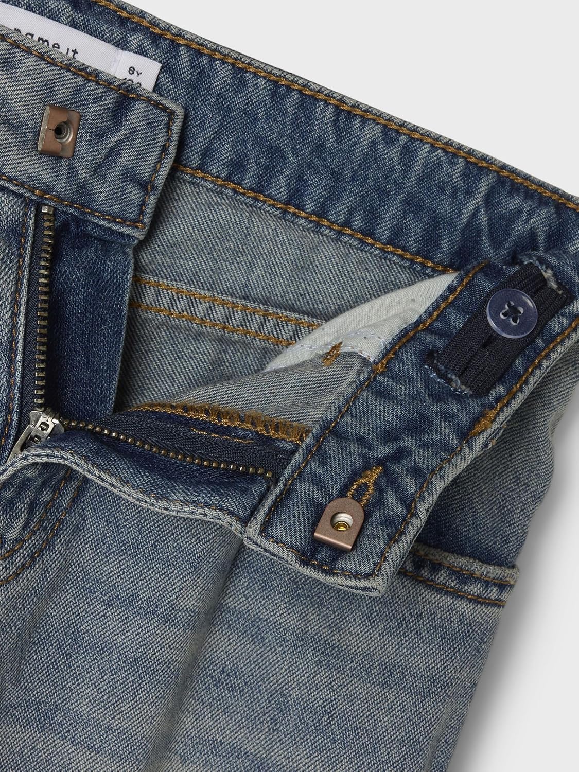 Detalle de NAME IT Nkfbella Skater Xwide Jeans 3111-za Noos – Jean coupe large, chic et confortable