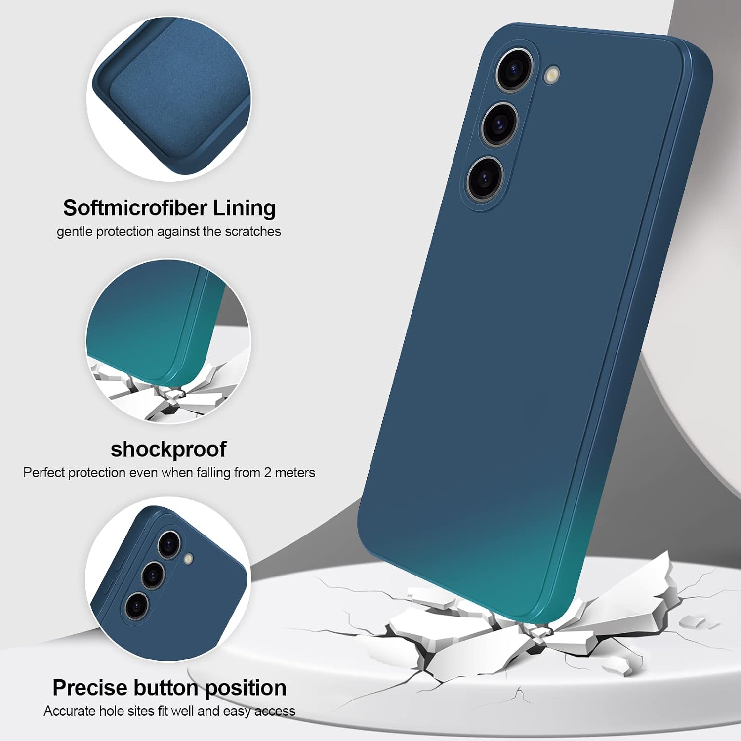 Detalle de GiiYoon Silicone Phone Case for Samsung Galaxy S23 Plus