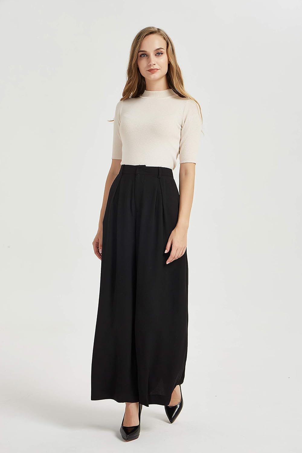 Detalle 2 de Tronjori High Waist Palazzo Pants 27.5in inseam