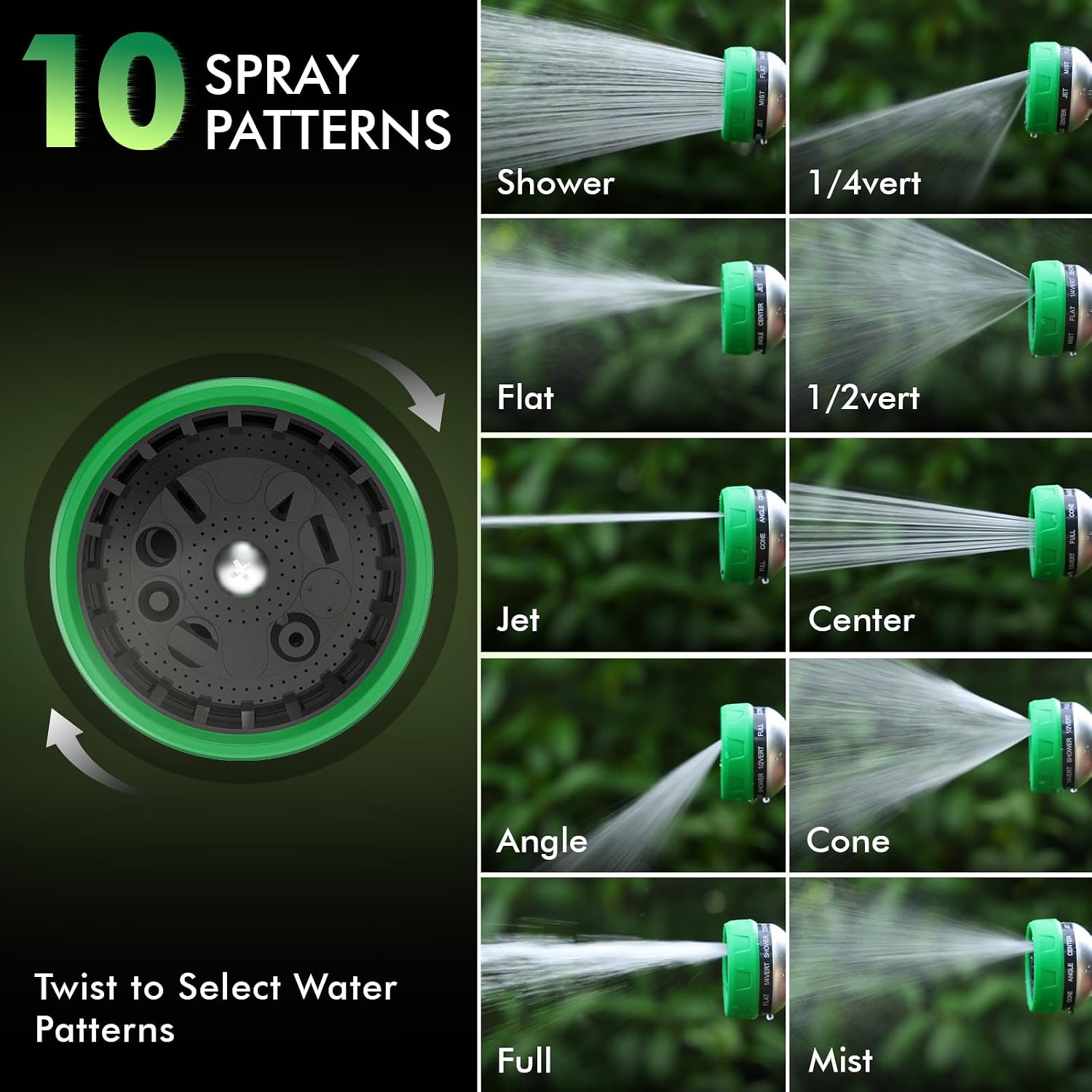 Detalle de RESTMO Garden Hose Nozzle, 10 Spray Patterns