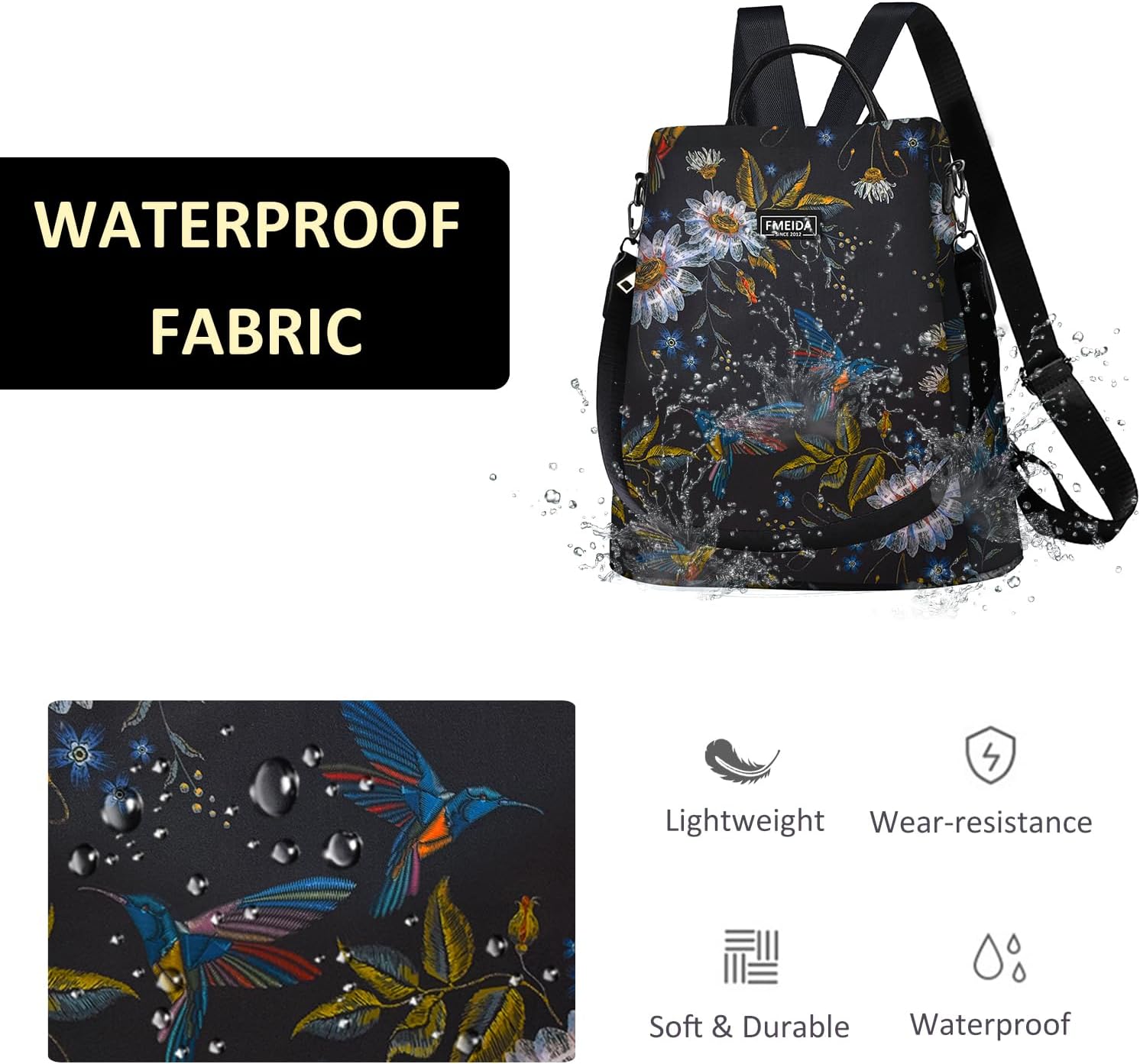 Thumbnail 3 de Fmeida Anti-Theft Travel Backpack for Women