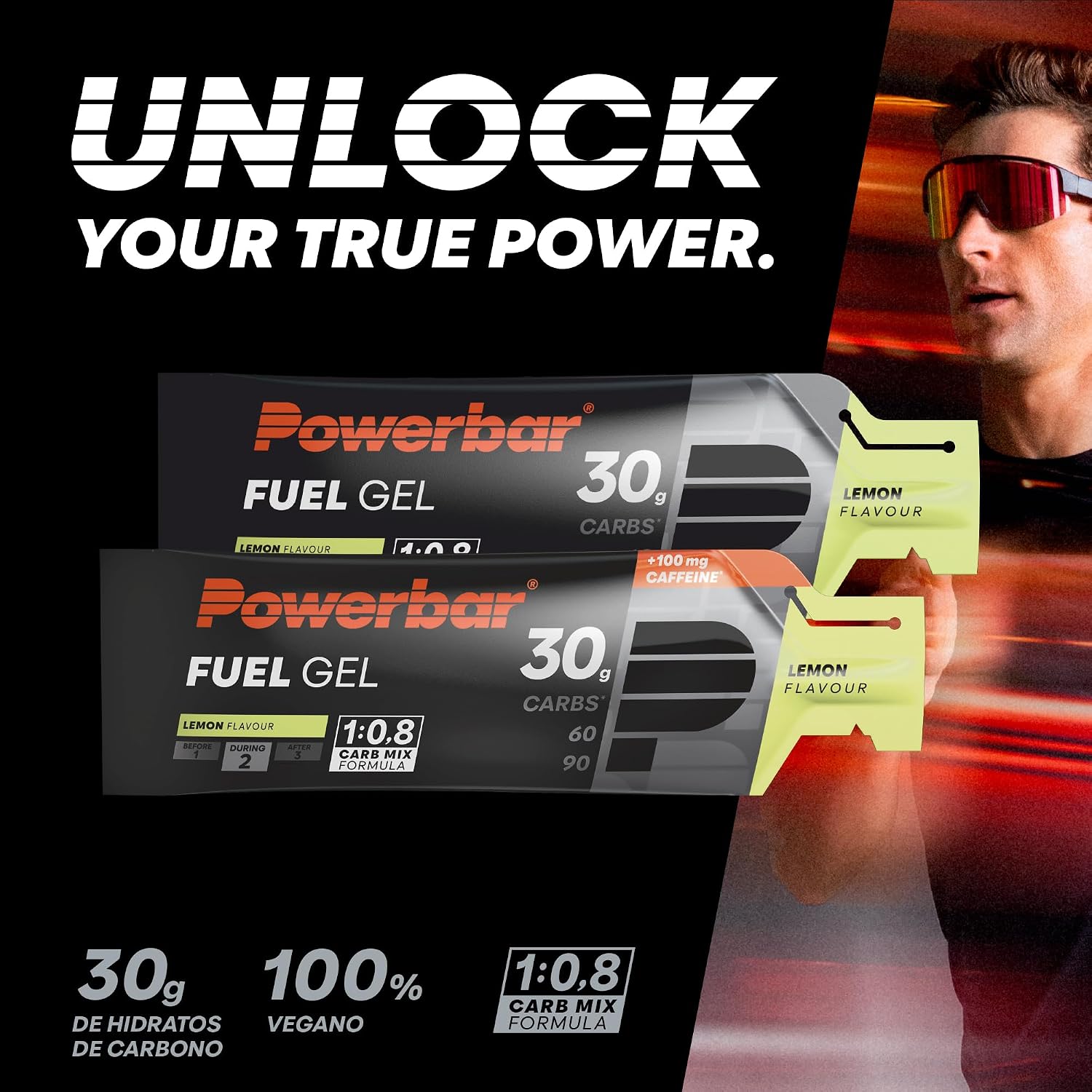 Detalle 2 de Powerbar Black Line Fuel 30 Gel Limón 🍋 - 12x50ml