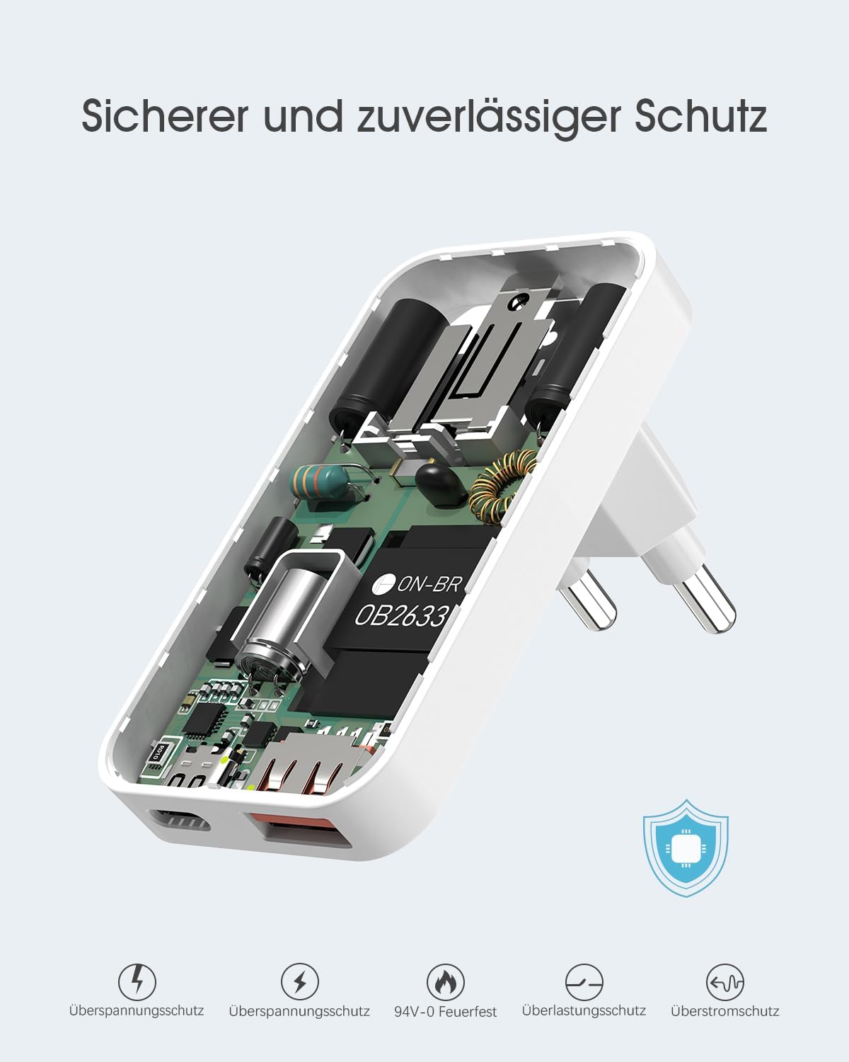 Thumbnail 6 de ZINOOY 35W Dual-Port Ladegerät – kompaktes USB-C/USB-A Schnellladen für unterwegs, Zuhause und Büro