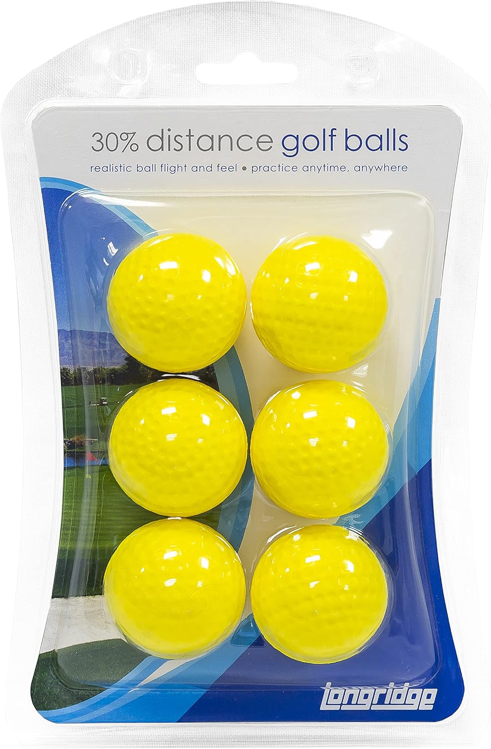 Detalle de LONGRIDGE Balles de Golf Distance – Paquet de 6 Jaunes