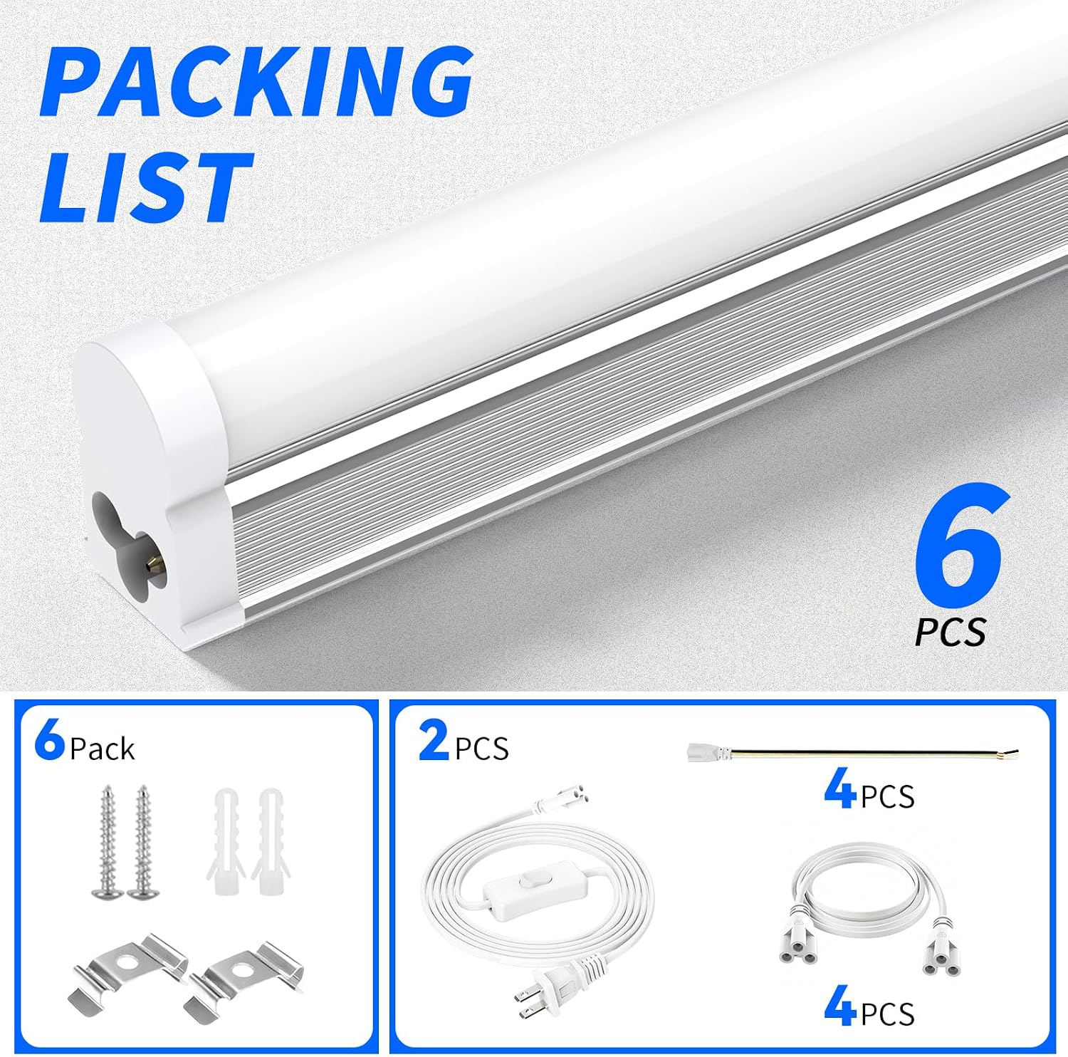 Thumbnail 6 de JESLED SWT80018B3060AA8 T5 LED Shop Light, 2 ft, 10W, 3 CCT, 6-Pack