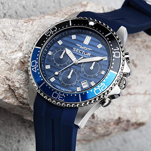 Detalle de Sector No Limits Orologio Uomo 230 Limited Edition R3271661027: cronografo analogico in acciaio e silicone