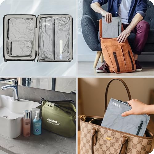 Detalle de EULANT: Juego de 6 Bolsas de Embalaje a Vacío para Maleta con 4 Botes, 1 Bolsa para Zapatos y 1 Bolsa Impermeable (IPX8)
