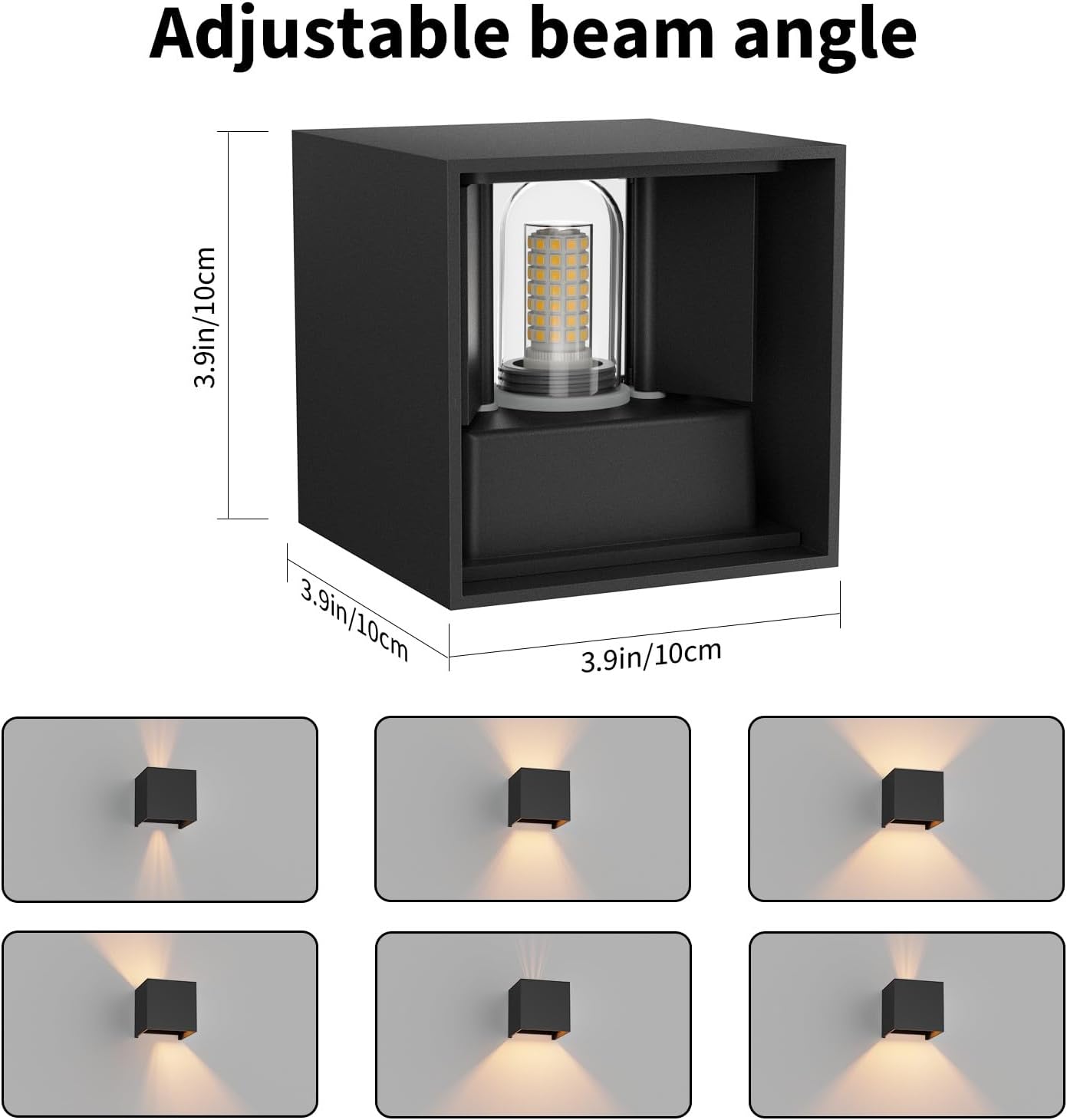 Thumbnail 2 de Klighten 2er Außenlampe mit austauschbarer G9 LED-Lampe – Schwarz, 100x100x100 mm