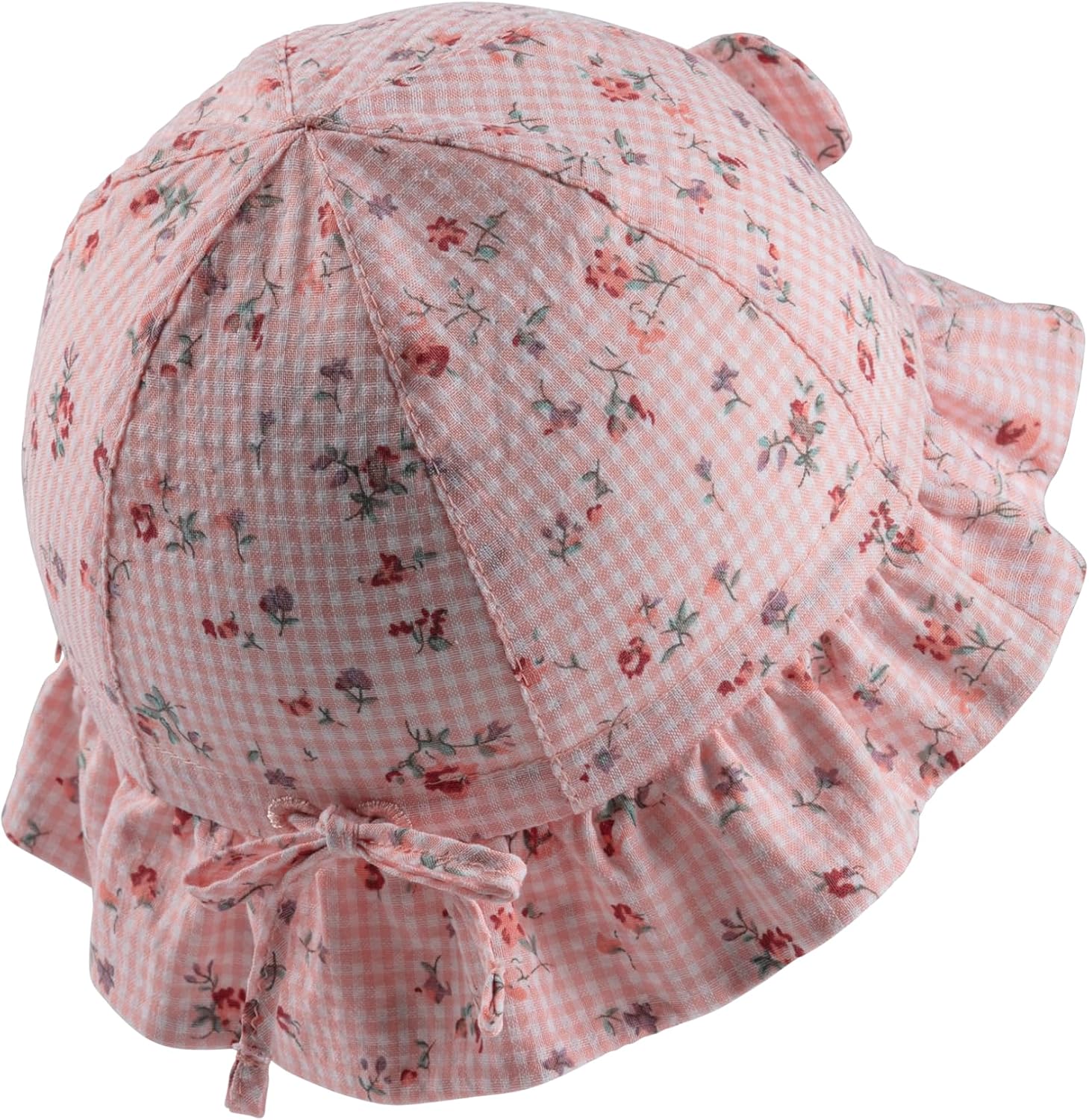 Detalle 2 de Sterntaler Babyhut Vichy Karo Bindeband – UV-Schutz 50, Baumwoll-Mischgewebe, Schirmmütze für Babys