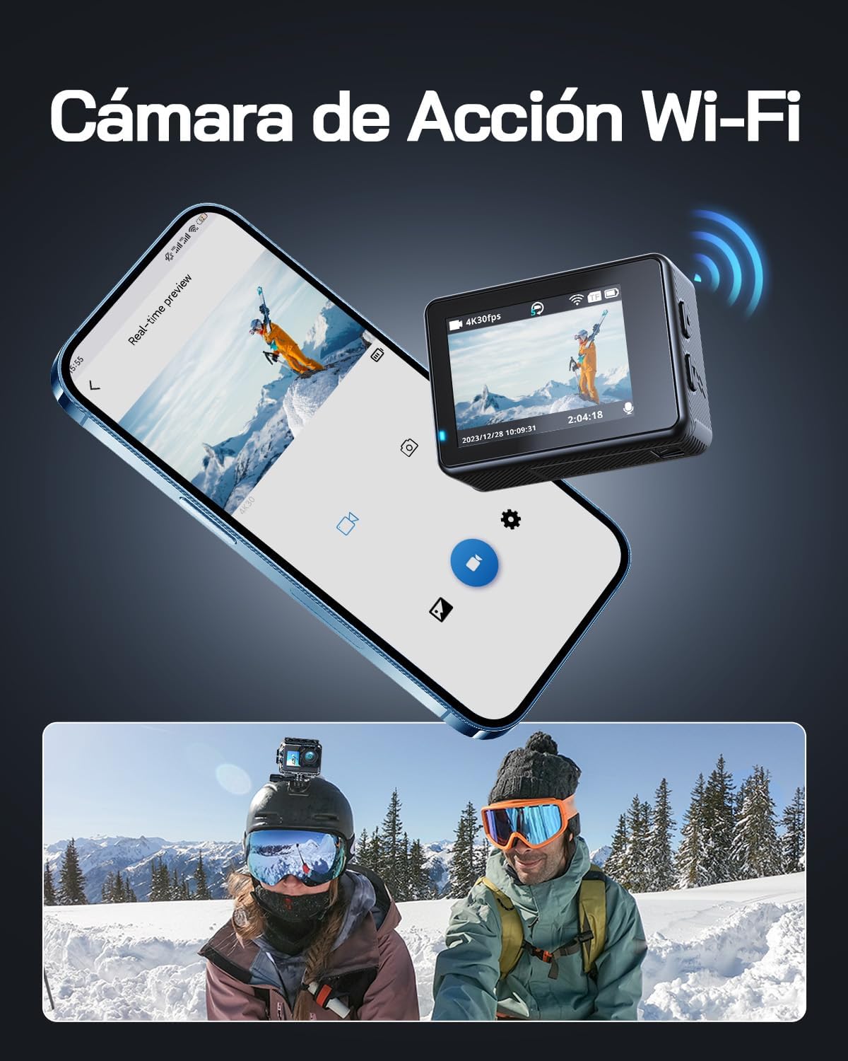 Detalle 2 de WOLFANG GA120 cámara deportiva 4K
