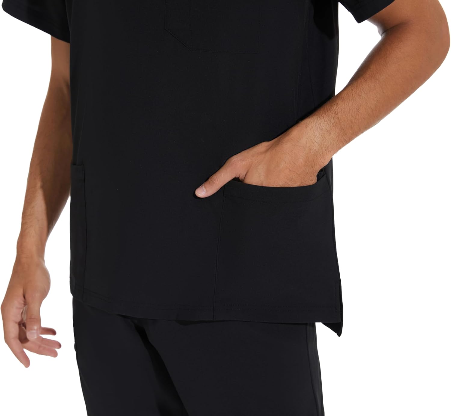 Detalle de COZYFIT Men Scrubs Set (V-Neck Top & Yoga Jogger Pants) with 8 Pockets