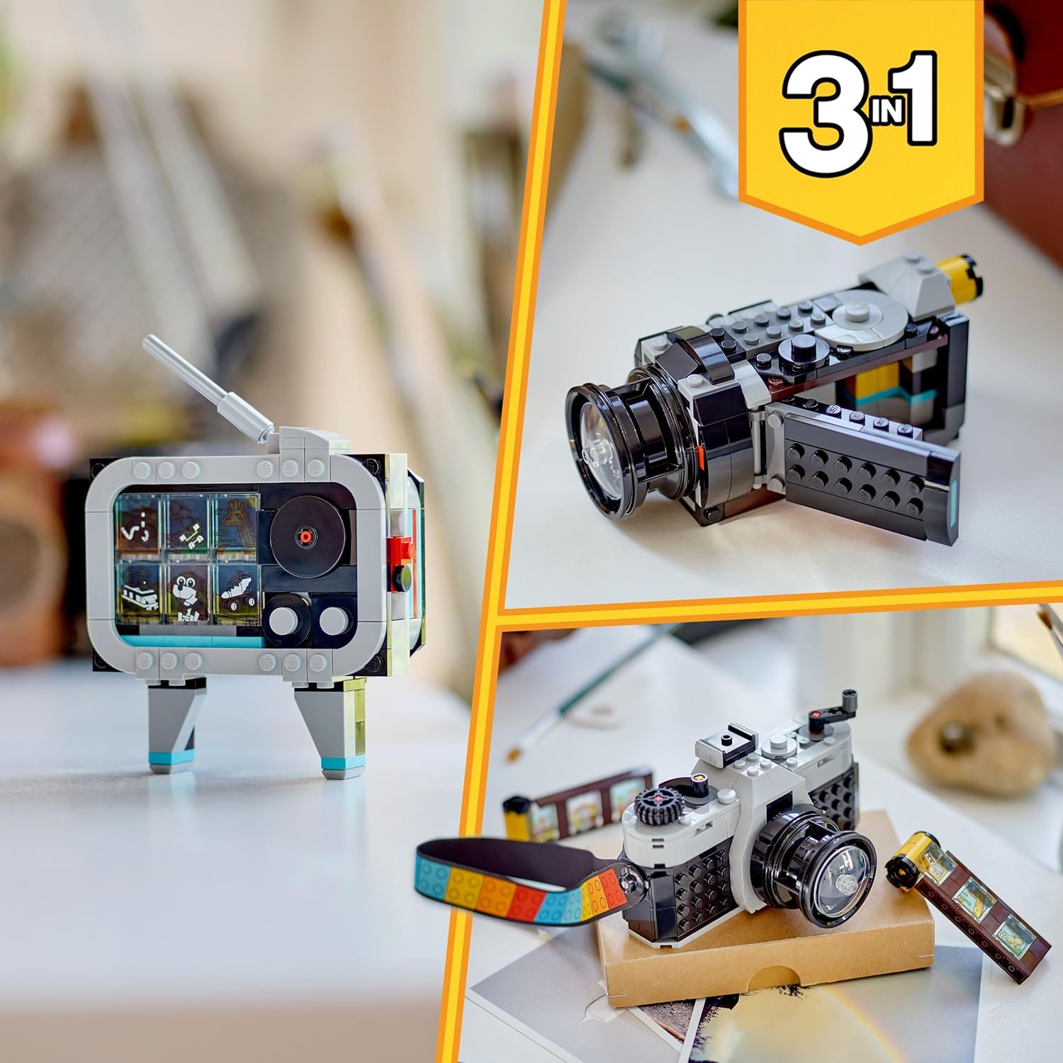 Detalle de LEGO Creator 3in1 Retro Camera Toy: Camera, Video Camera and TV Set (31147)