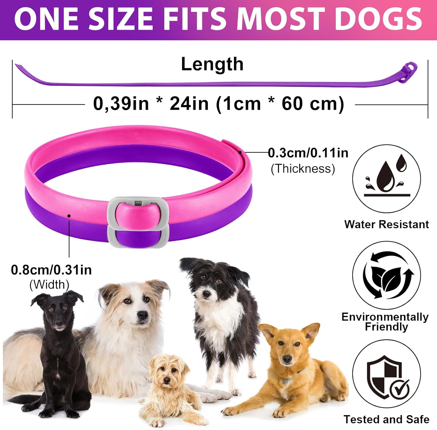 Thumbnail 6 de Collari Antiparassitari per Cani 4 Pezzi – Regolabili, 60 cm, fino a 24 mesi di protezione
