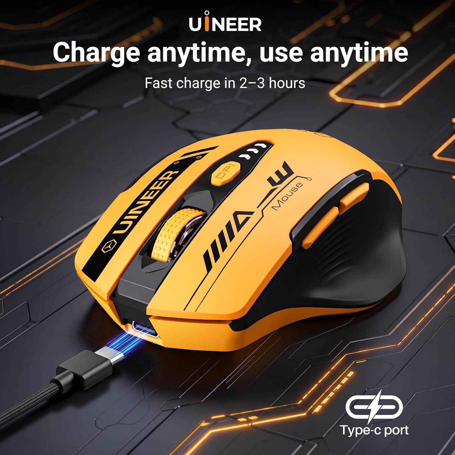 Detalle de Uineer Wireless Mouse 12,800 DPI