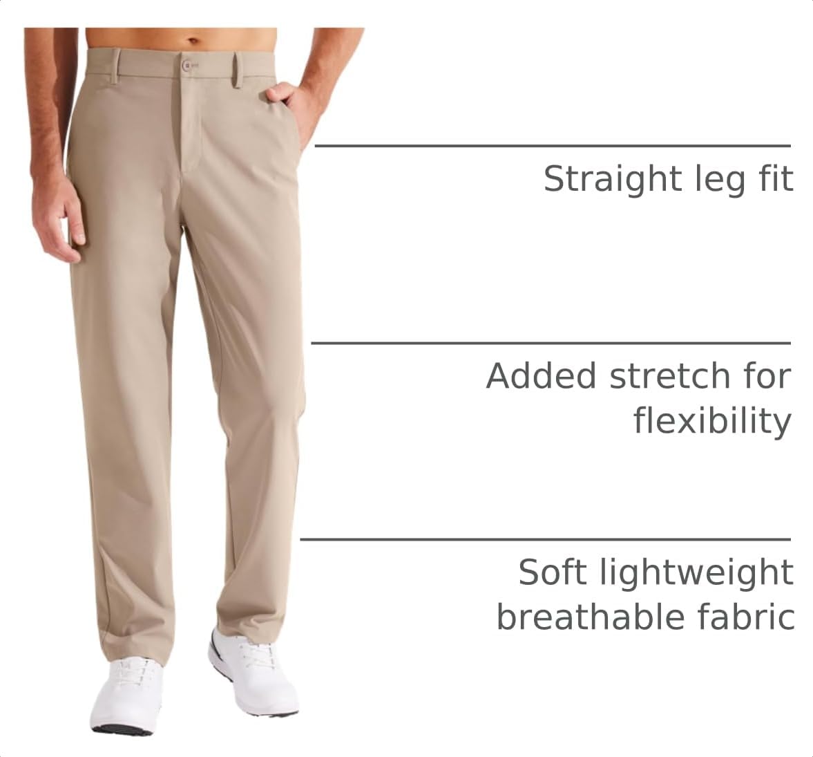 Detalle 2 de Libin Men's Golf Pants Classic Fit Flat Front Work Dress Pants