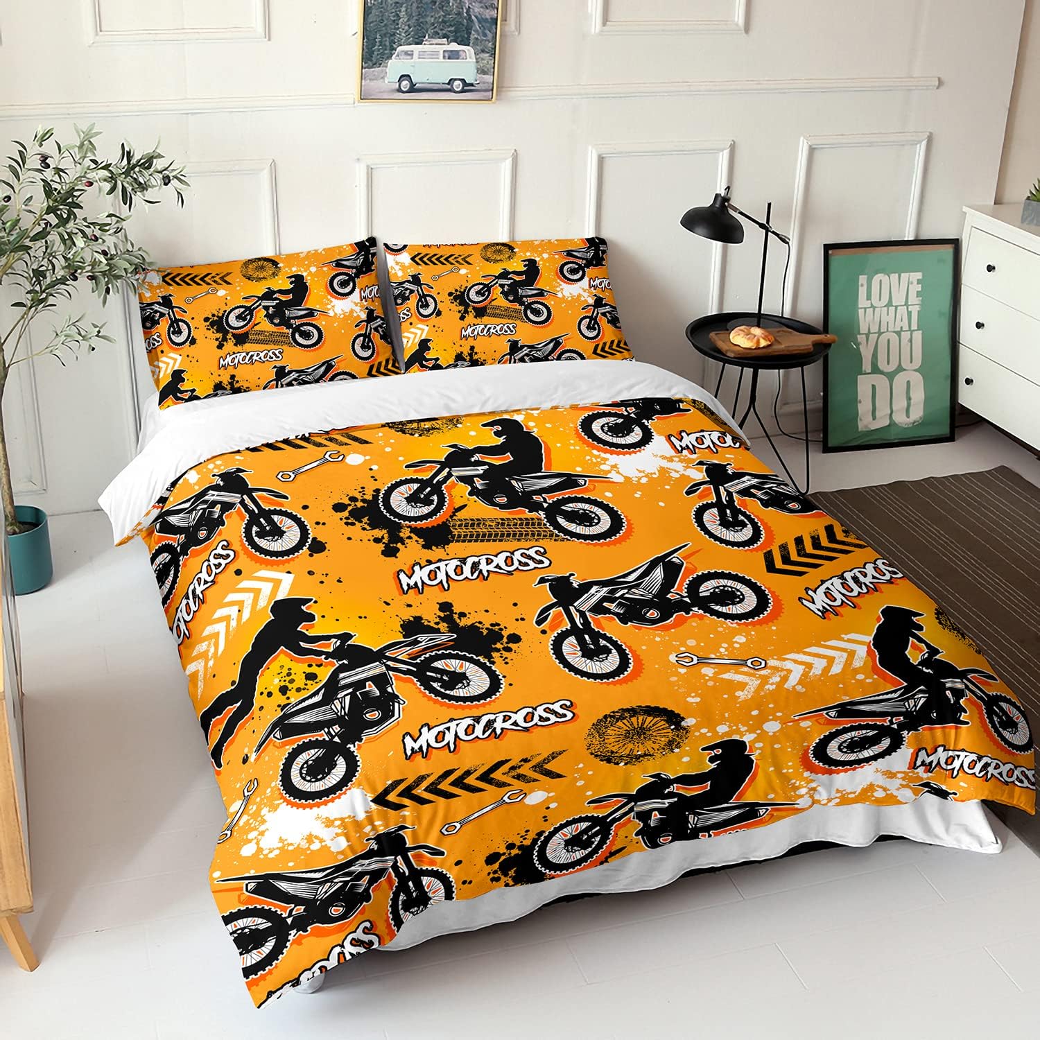 Thumbnail 1 de HAVOP Motorbike Duvet Cover Set – King Size for Kids (Motocross Theme)