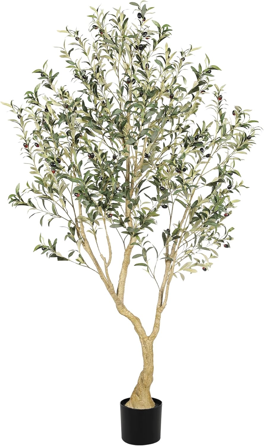 Detalle de LYERSE Olive Tree 6ft: Realistic Indoor Artificial Olive Tree for Home, Office, and Living Spaces