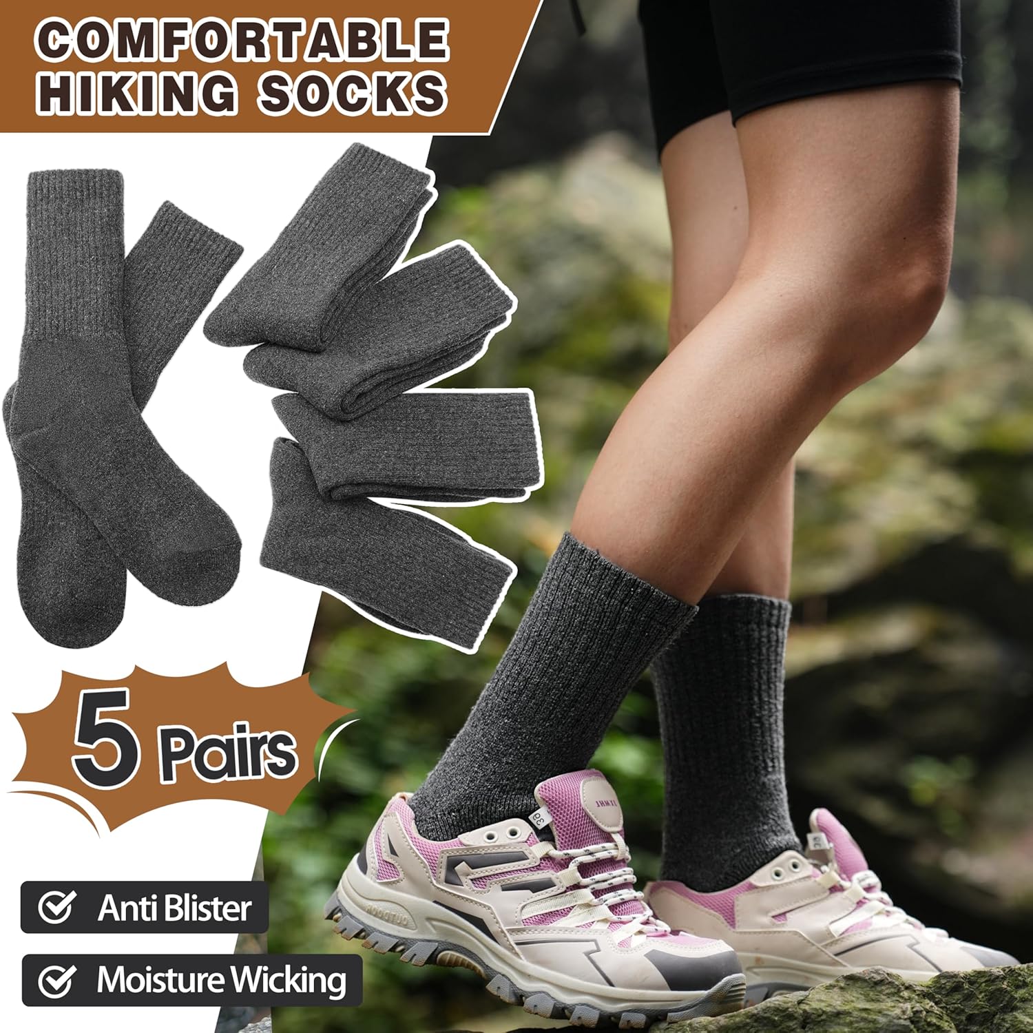 Thumbnail 4 de MOGGEI 5 Pairs Merino Wool Socks