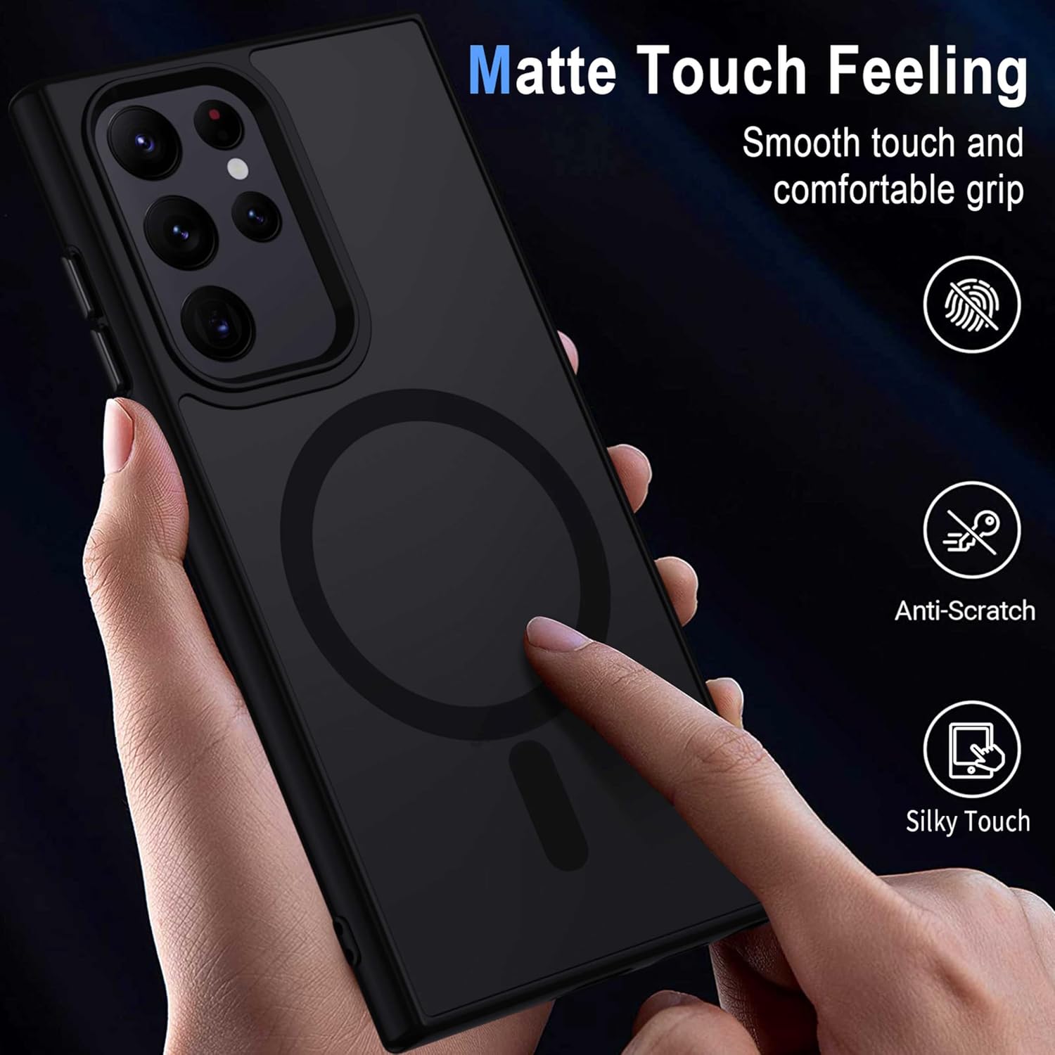 Thumbnail 6 de XTCASE Coque magnétique S22 Ultra 5G – Noir translucide, protection robuste et compatibilité MagSafe