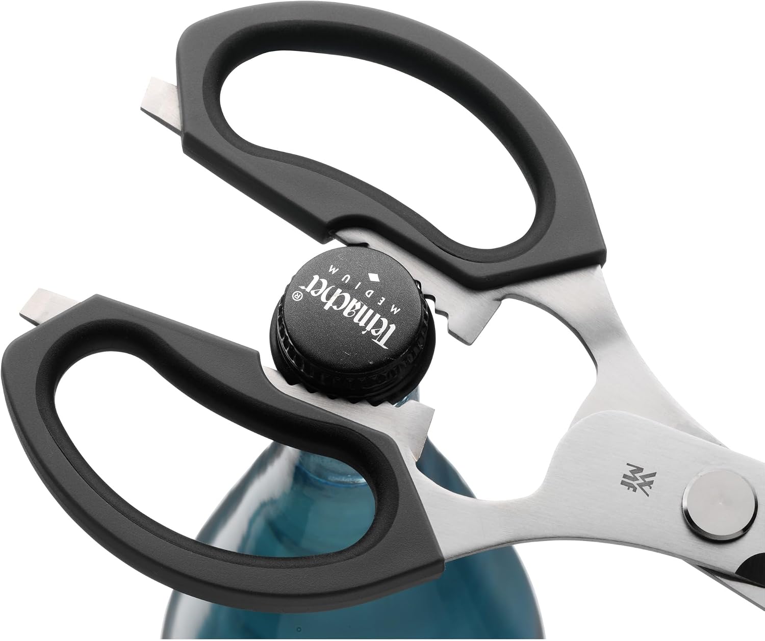 Detalle de WMF 1883216030 keukenschaar met microvertanding voor links- en rechtshandigen