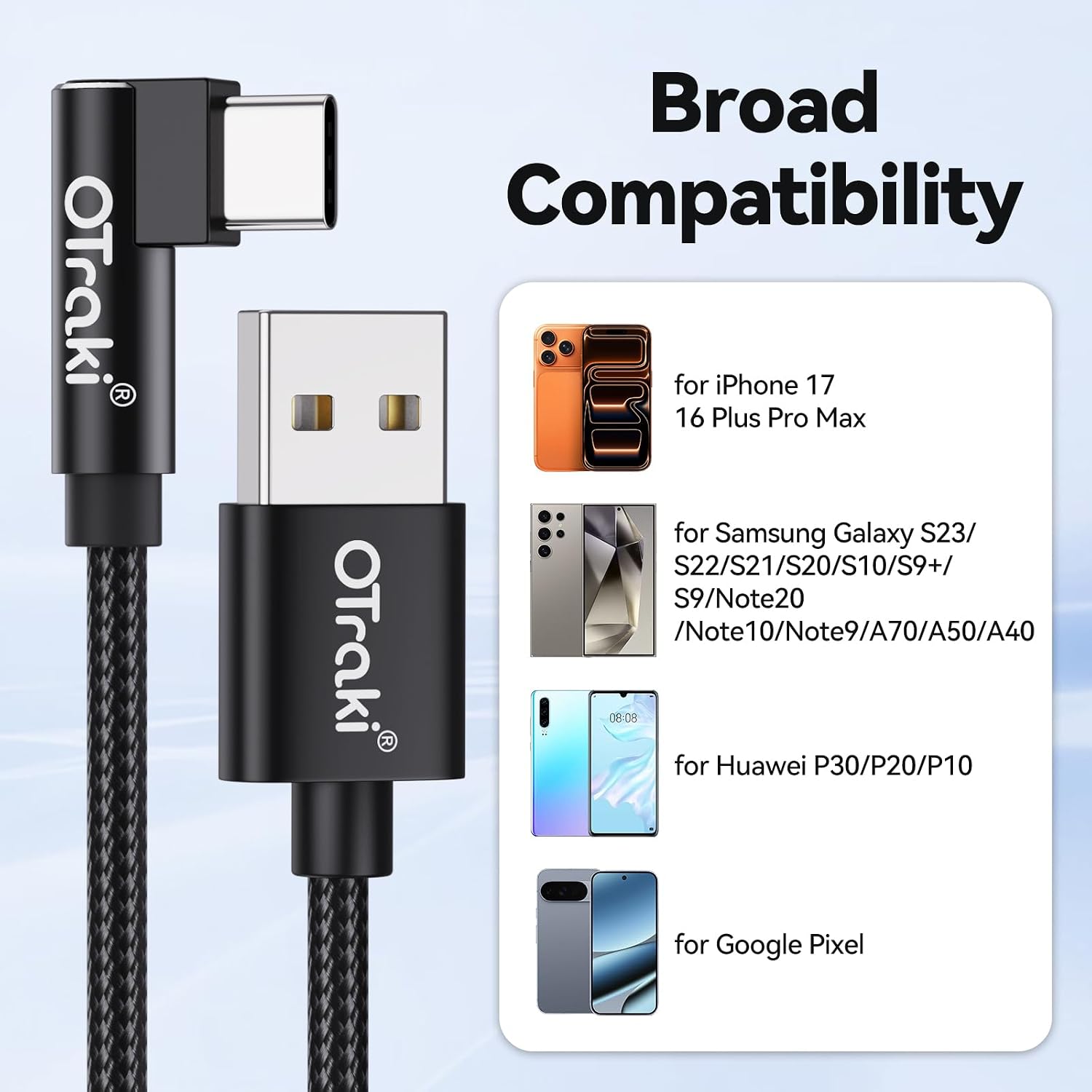 Thumbnail 6 de OTraki 3 Pezzi Cavo USB-C 90 Gradi 0.2m: ricarica rapida e trasferimento dati affidabile