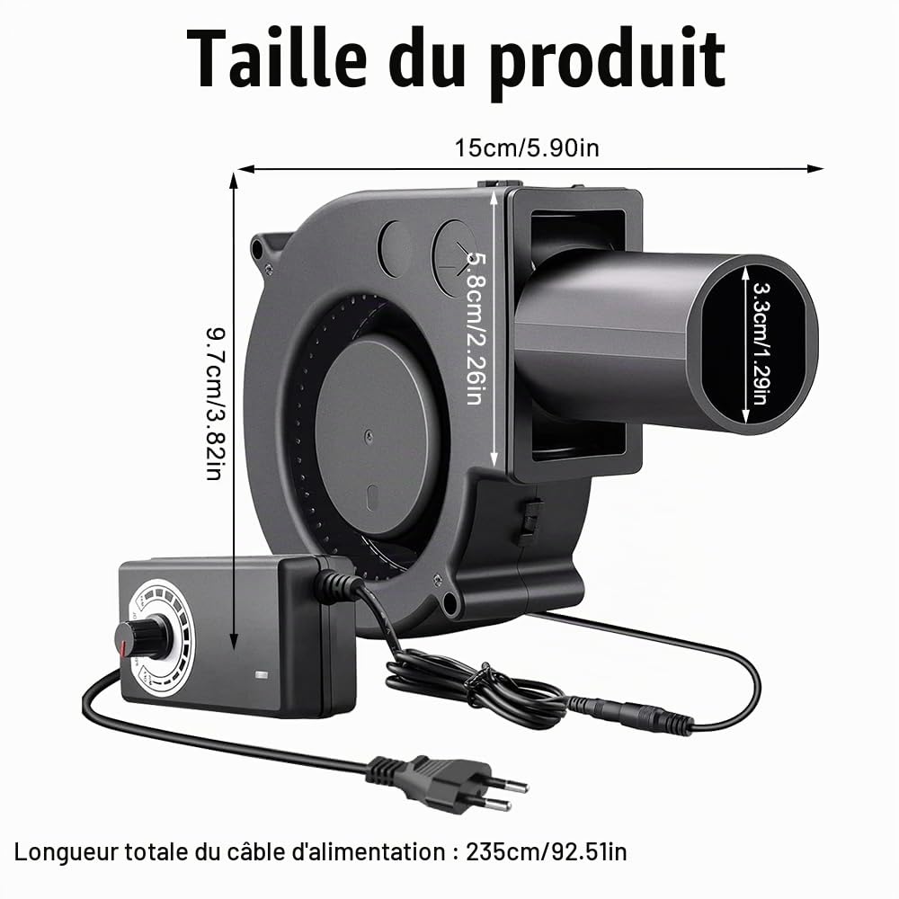 Thumbnail 6 de Aoreun RY-gufengji radiale ventilator, 12 V DC met traploze snelheidsregeling