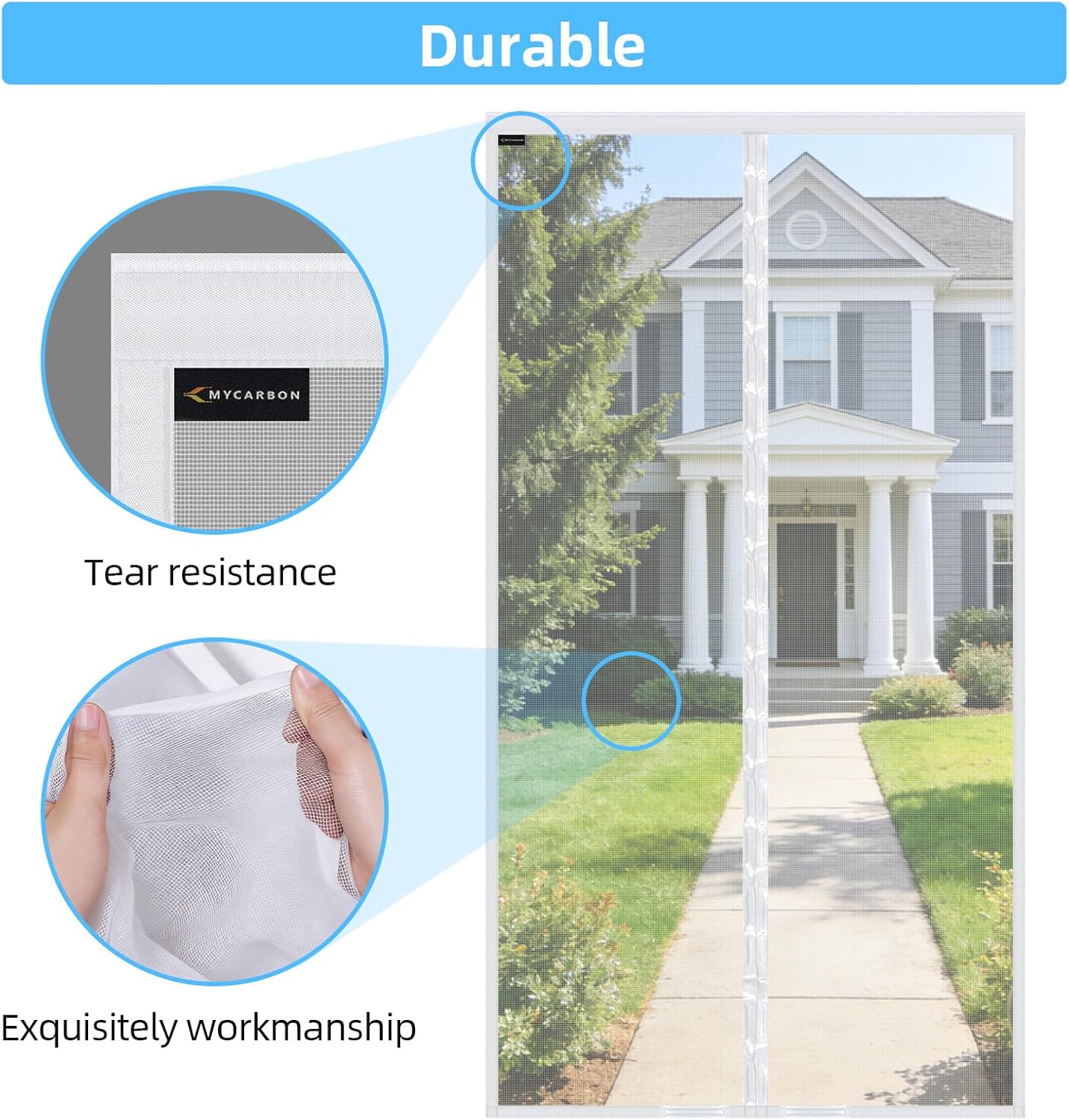 Thumbnail 3 de MYCARBON zanzariera magnetica per porta finestra 75x210 cm bianco