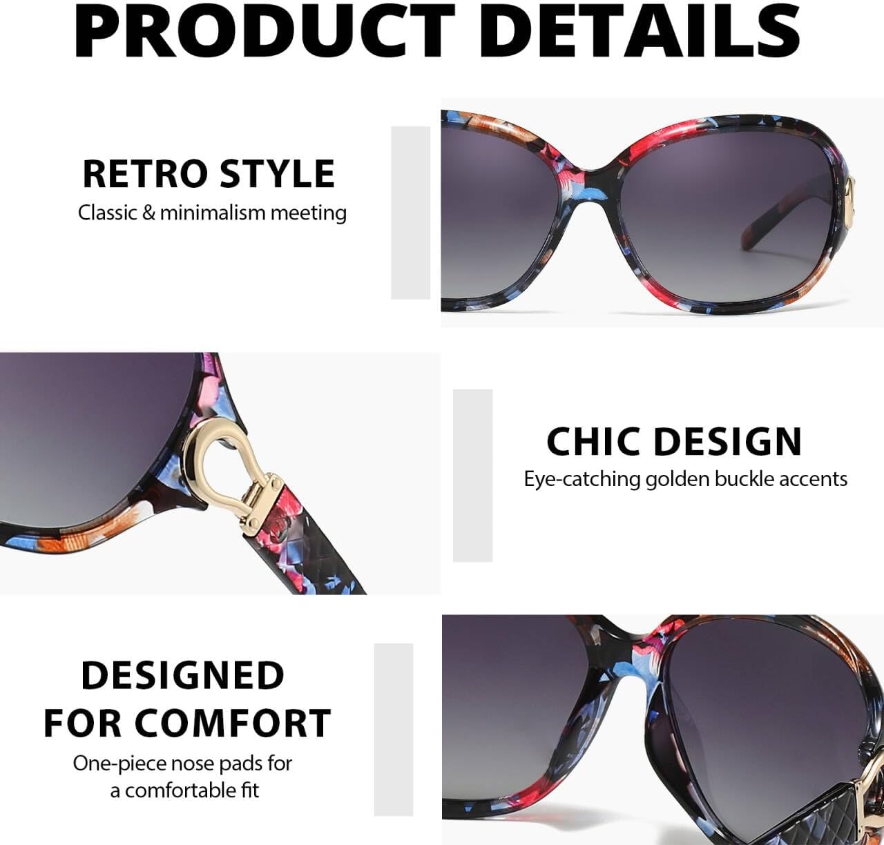 Detalle de LVIOE Womens Polarised Sunglasses with UV400 Protection