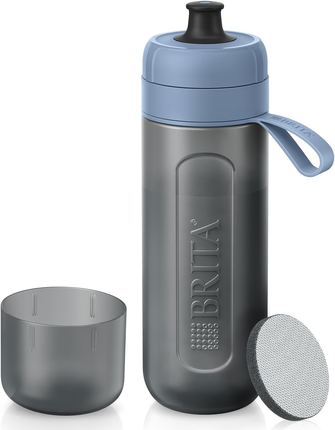 Detalle de BRITA Active ボトル型浄水器 ダークブルー 600ml、マウスピース付き・カートリッジ1個付