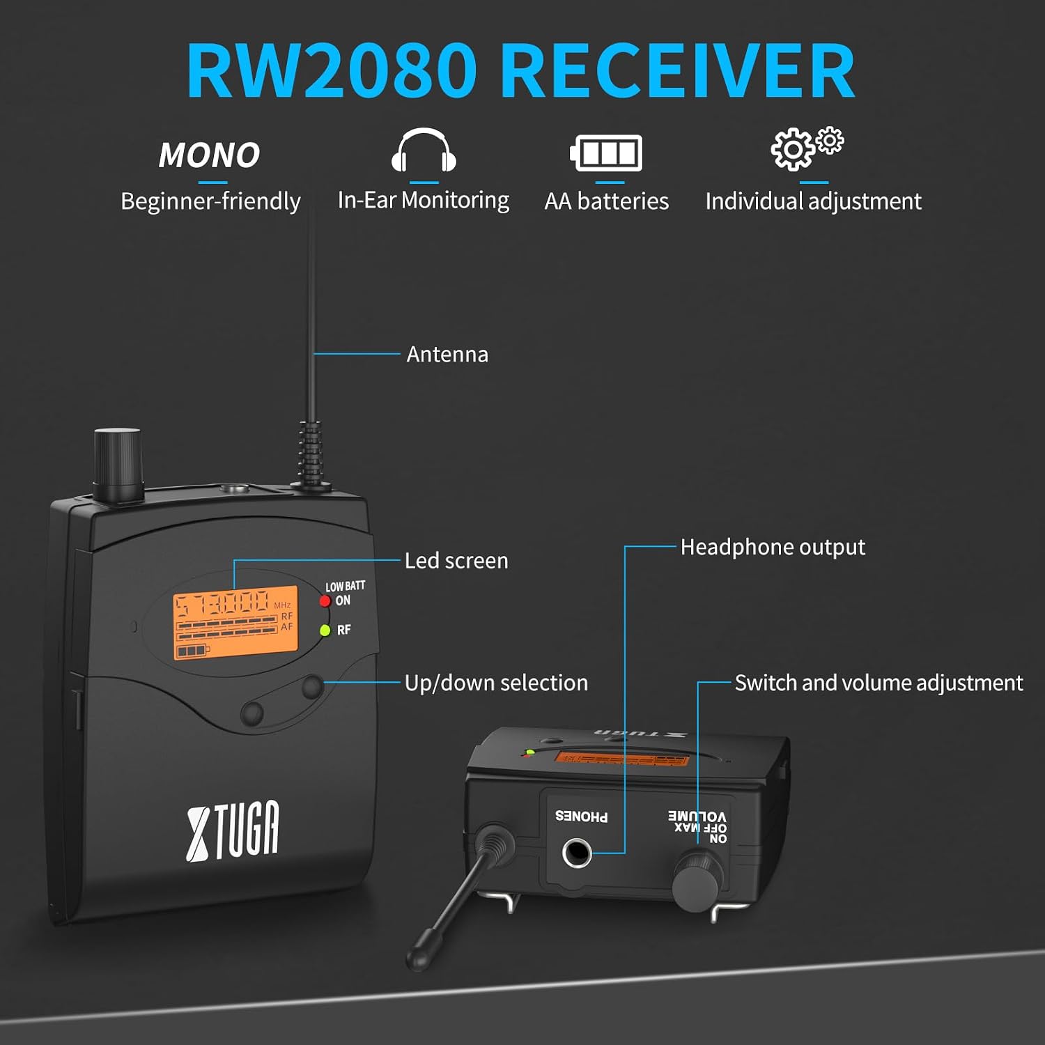 Detalle de XTUGA Wireless In-Ear Monitor System RW2080