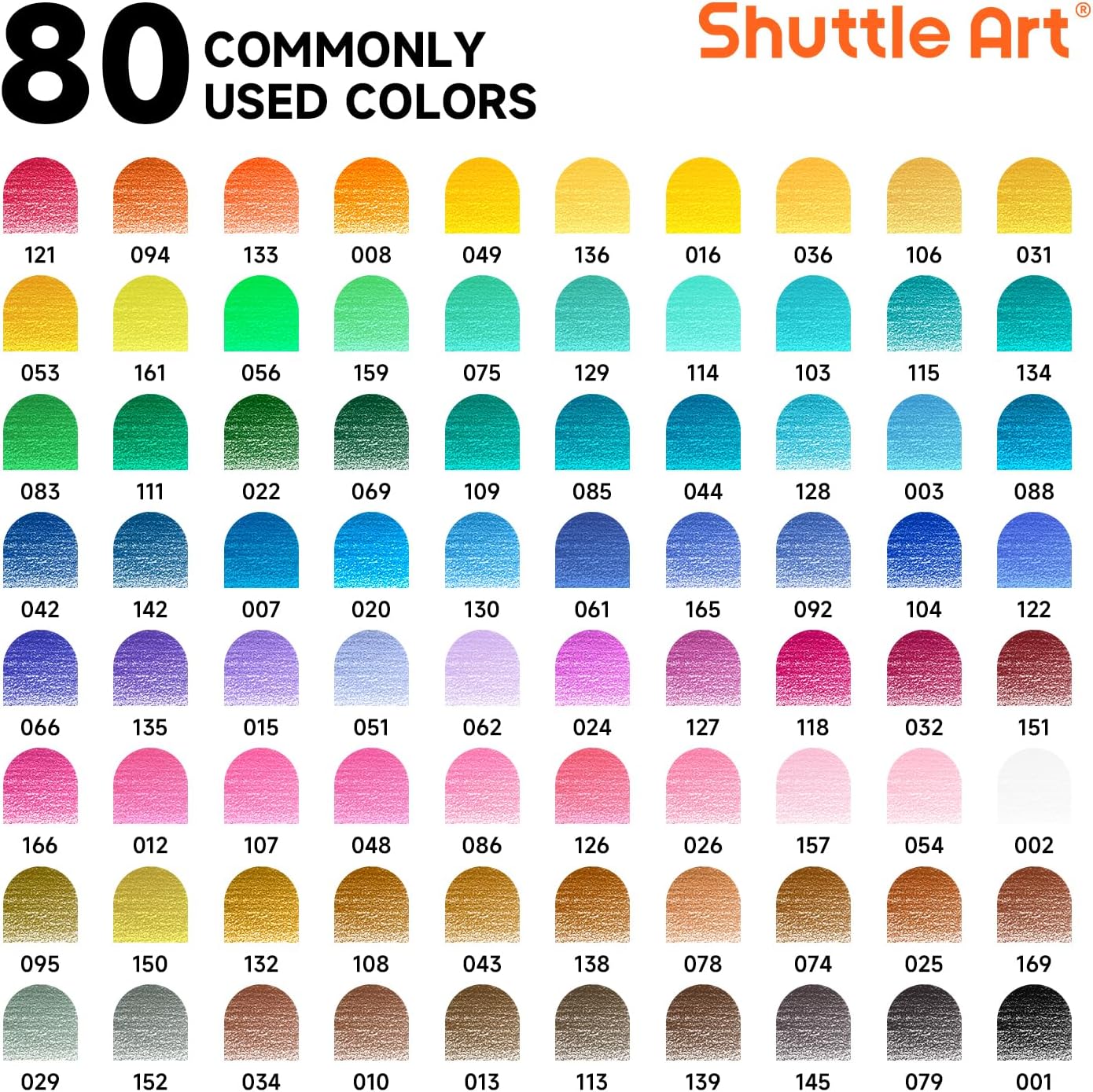 Thumbnail 2 de Shuttle Art 80-colour colouring pencils set 🎨