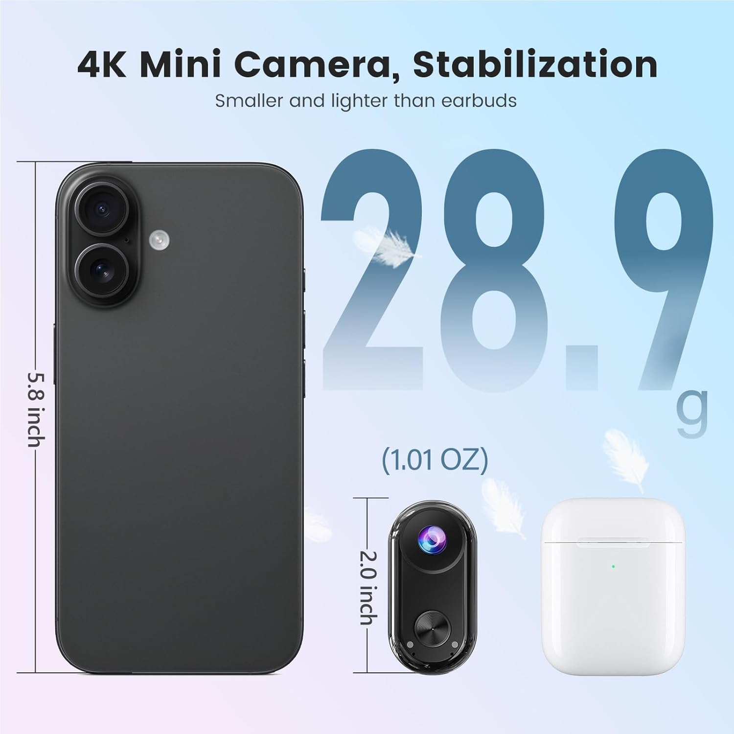 Thumbnail 2 de Caméra Camlance 4K Mini Sport – 20 MP, Stabilisation 6 axes, Waterproof 40 m, Magnétique et WiFi (64 Go inclus)