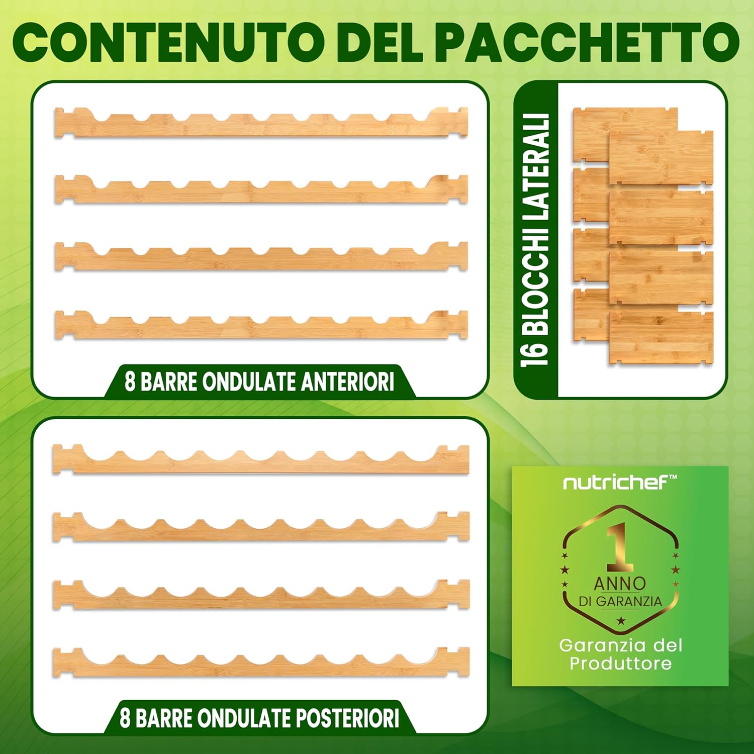 Thumbnail 6 de Nutrichef portabottiglie in bambù, 36 bottiglie