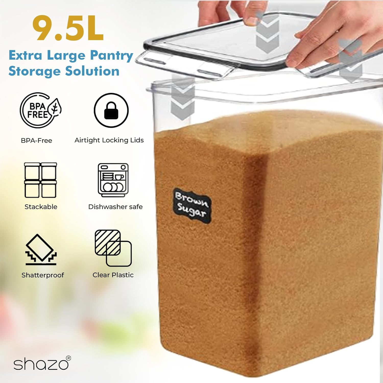Detalle 2 de Shazo 2 PC 9.5L Airtight Food Containers