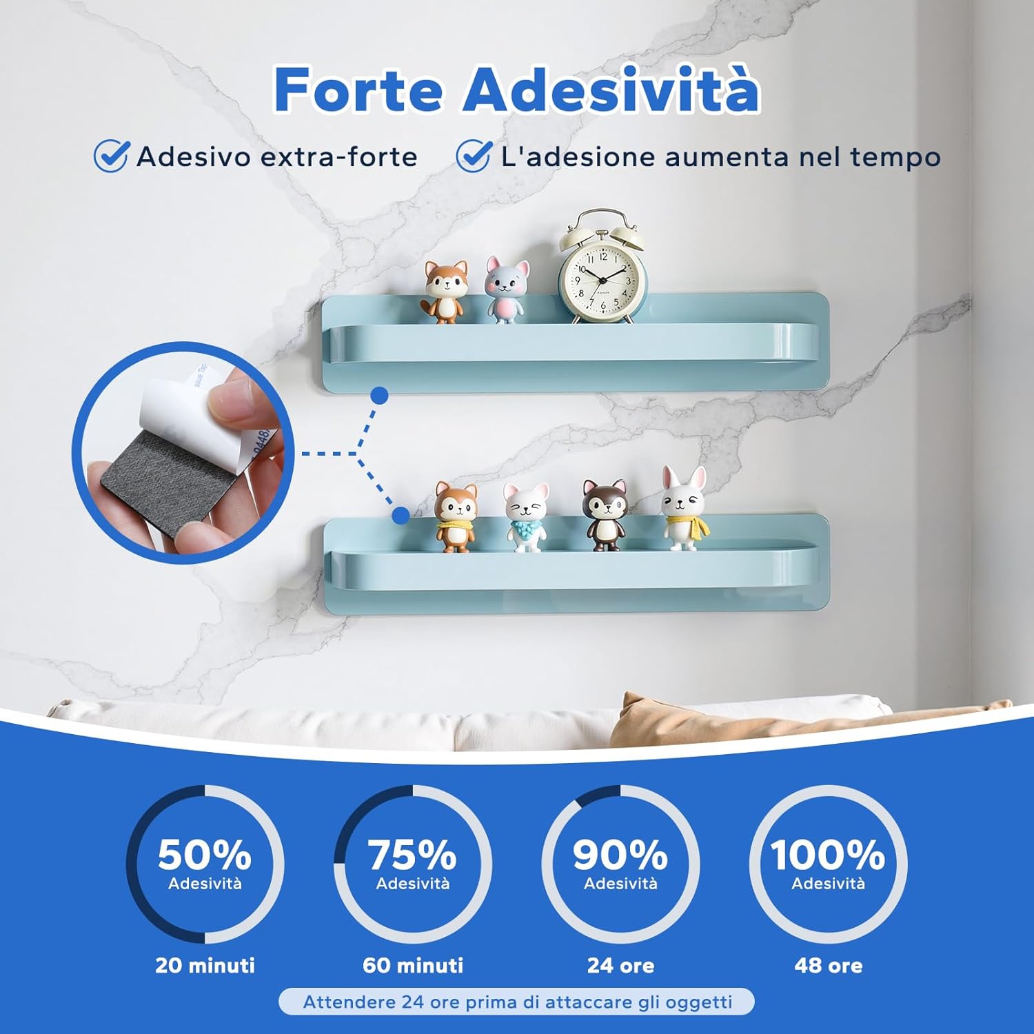 Thumbnail 2 de HOMMAND Pads Biadesivo Extra Forte in schiuma EVA, 60 pezzi – pad rettangolari per casa, ufficio e auto (nero)