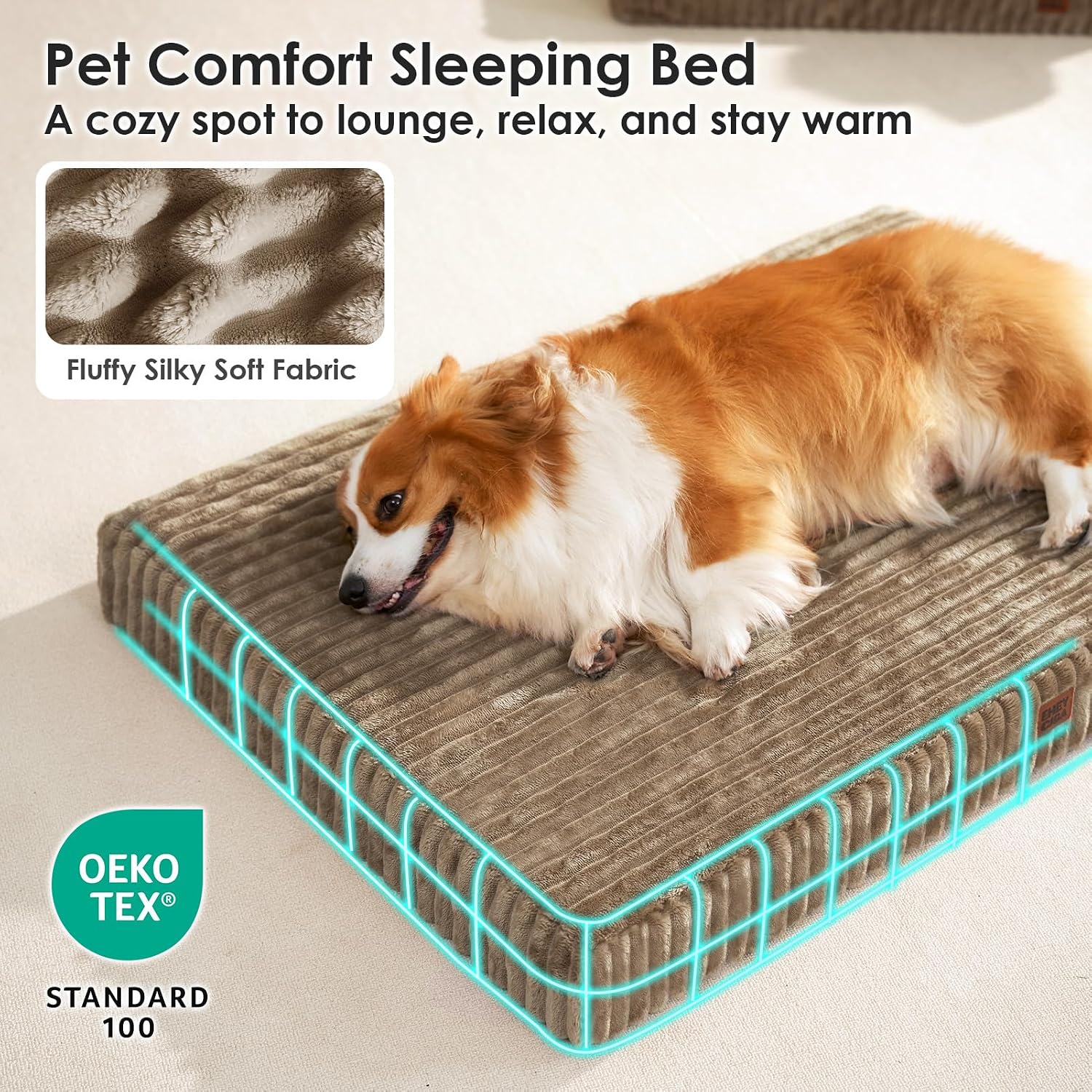 Detalle de EHEYCIGA Orthopedic Dog Bed 44 x 32 Inches