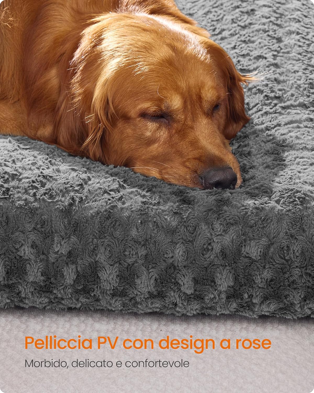 Thumbnail 2 de Feandrea Cuccia per Cani XXL 122 x 74 cm — Letto cuscino in peluche morbido, imbottitura 10 cm, antiscivolo