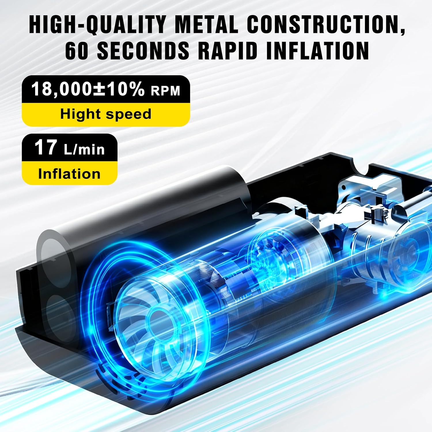 Thumbnail 5 de Electric Air Pump: Wireless Battery Compressor with 150 PSI, 5 Modes and Power Bank