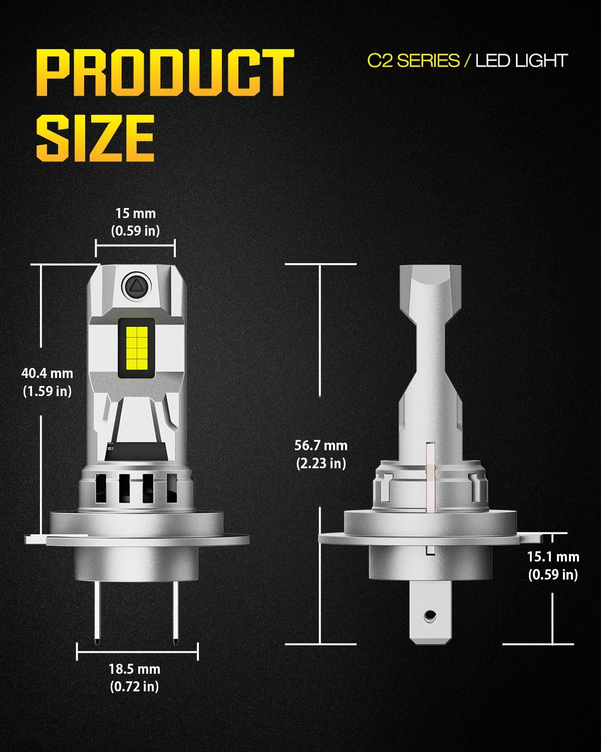 Thumbnail 4 de CYBERBEAM H7 LED Headlight Bulb (90W, 6500K) – Fanless, Canbus ready, Plug & Play (Pack of 2)
