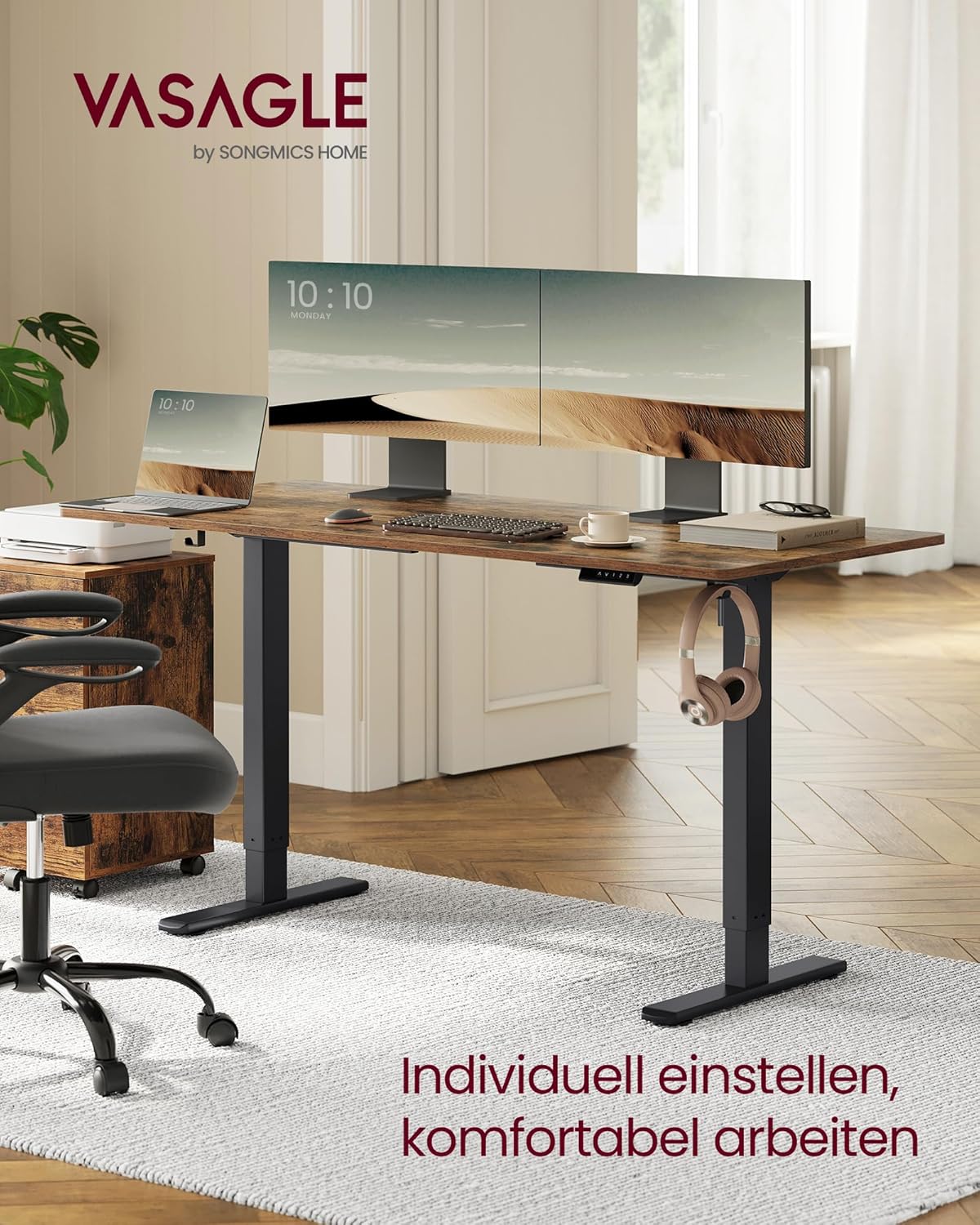 Thumbnail 2 de VASAGLE LSD021B01V2 höhenverstellbarer Schreibtischgestell 3‑Memory ⌚