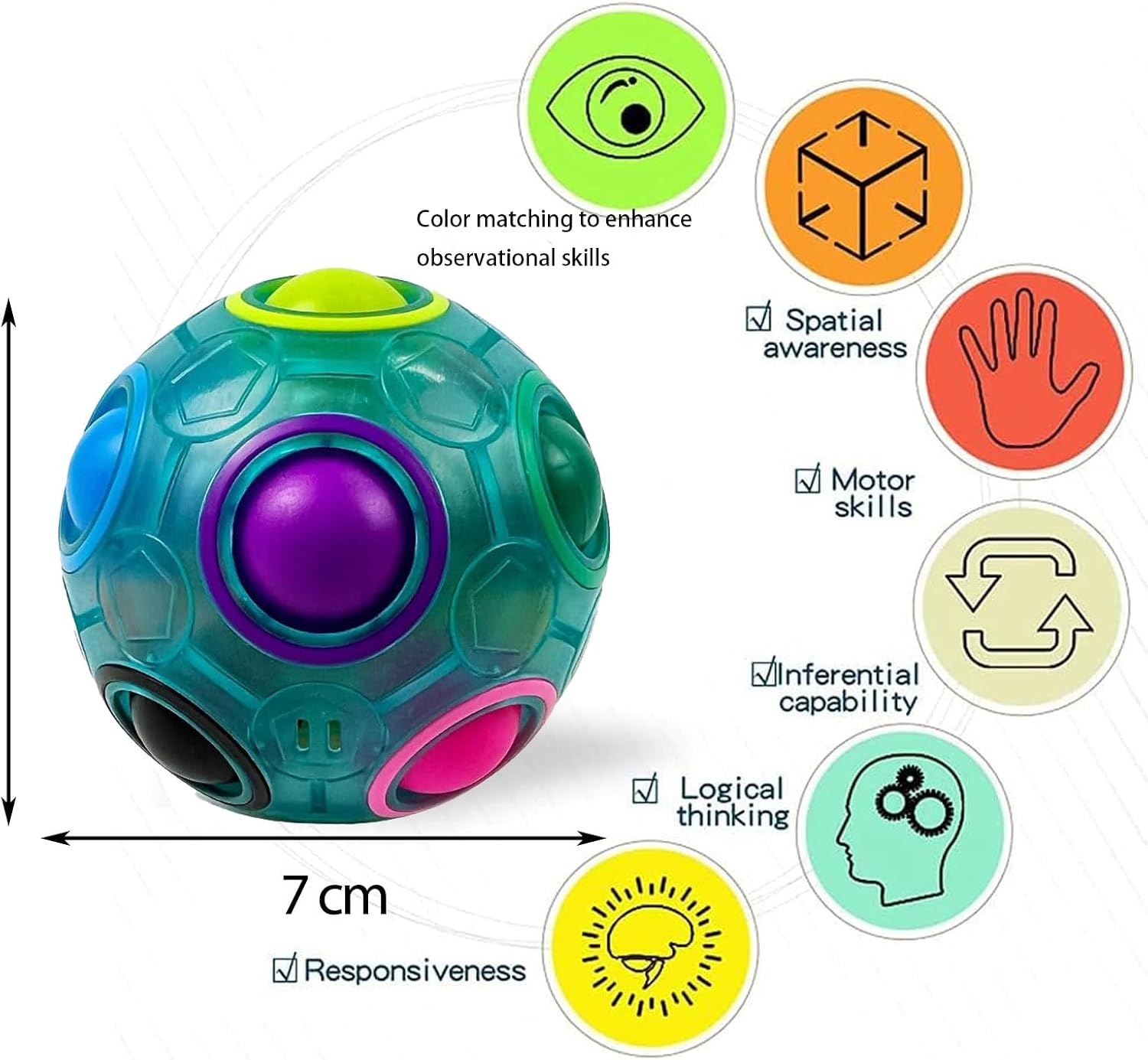 Detalle de EACHHAHA Regenbogenball Set 2 Stück 🎲