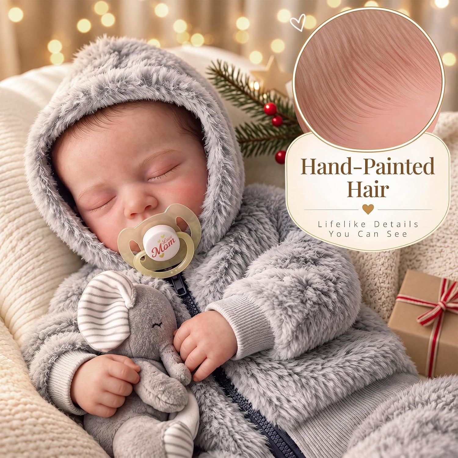Thumbnail 1 de BABESIDE Lifelike Reborn Baby Doll 17-inch