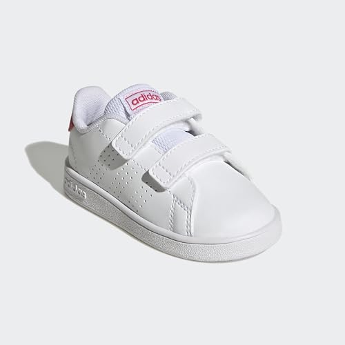 Thumbnail 4 de adidas Mixte bébé Advantage Lifestyle Court Two Hook-And-Loop Shoes – Cloud White / Real Pink / Core Black (26 EU)