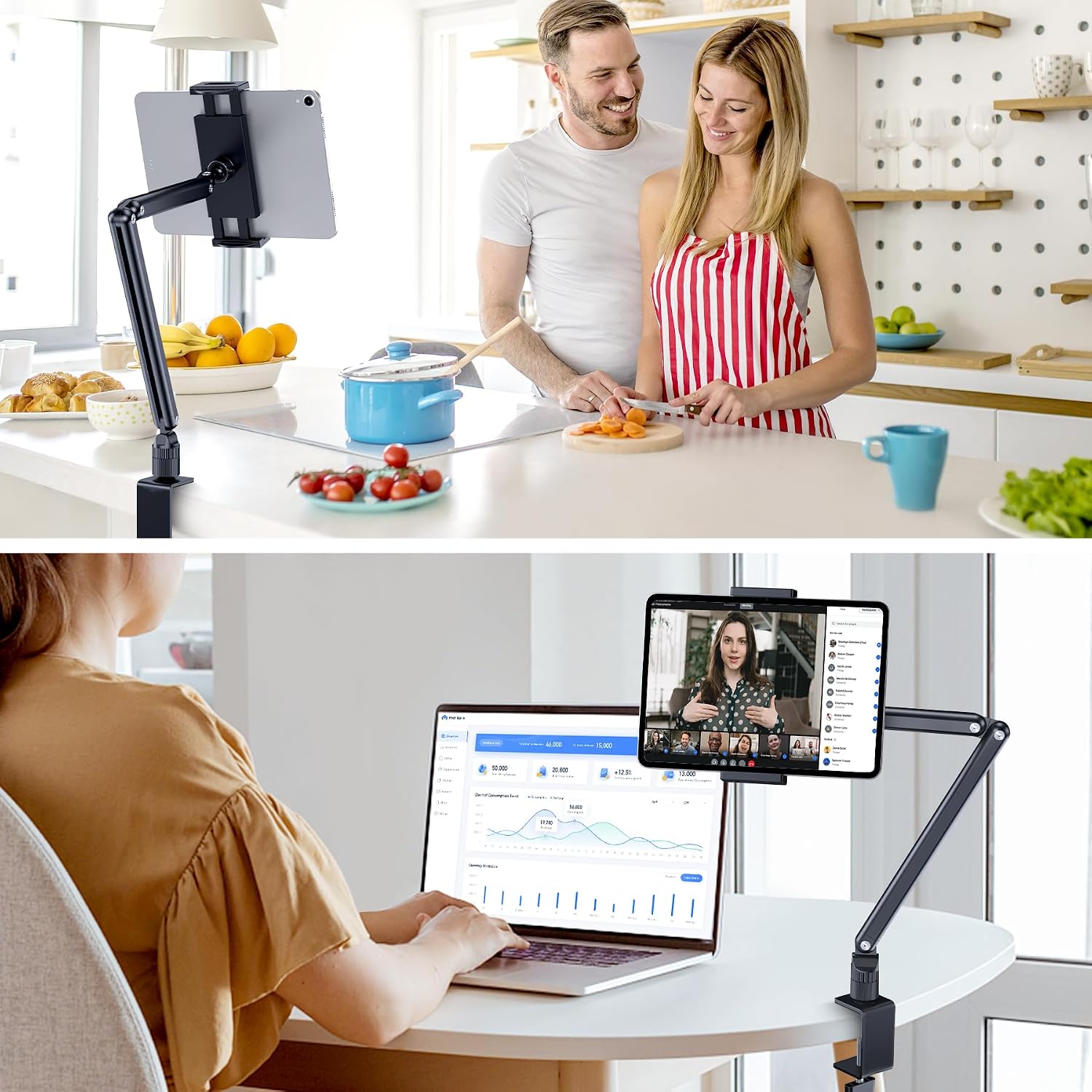 Thumbnail 5 de CreaDream aluminium tablethouder met 360° draaibare arm voor 4,7 tot 13 inch